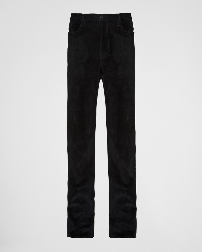 Five-pocket velvet denim jeans 1