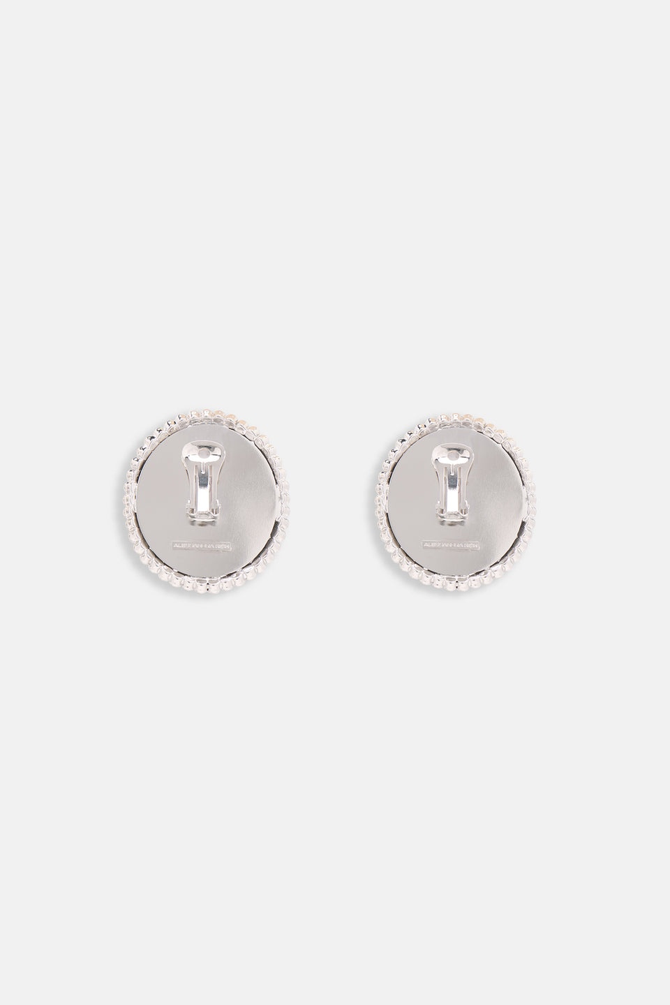 CRYSTAL AND PEARL OVAL EARRINGS - 2