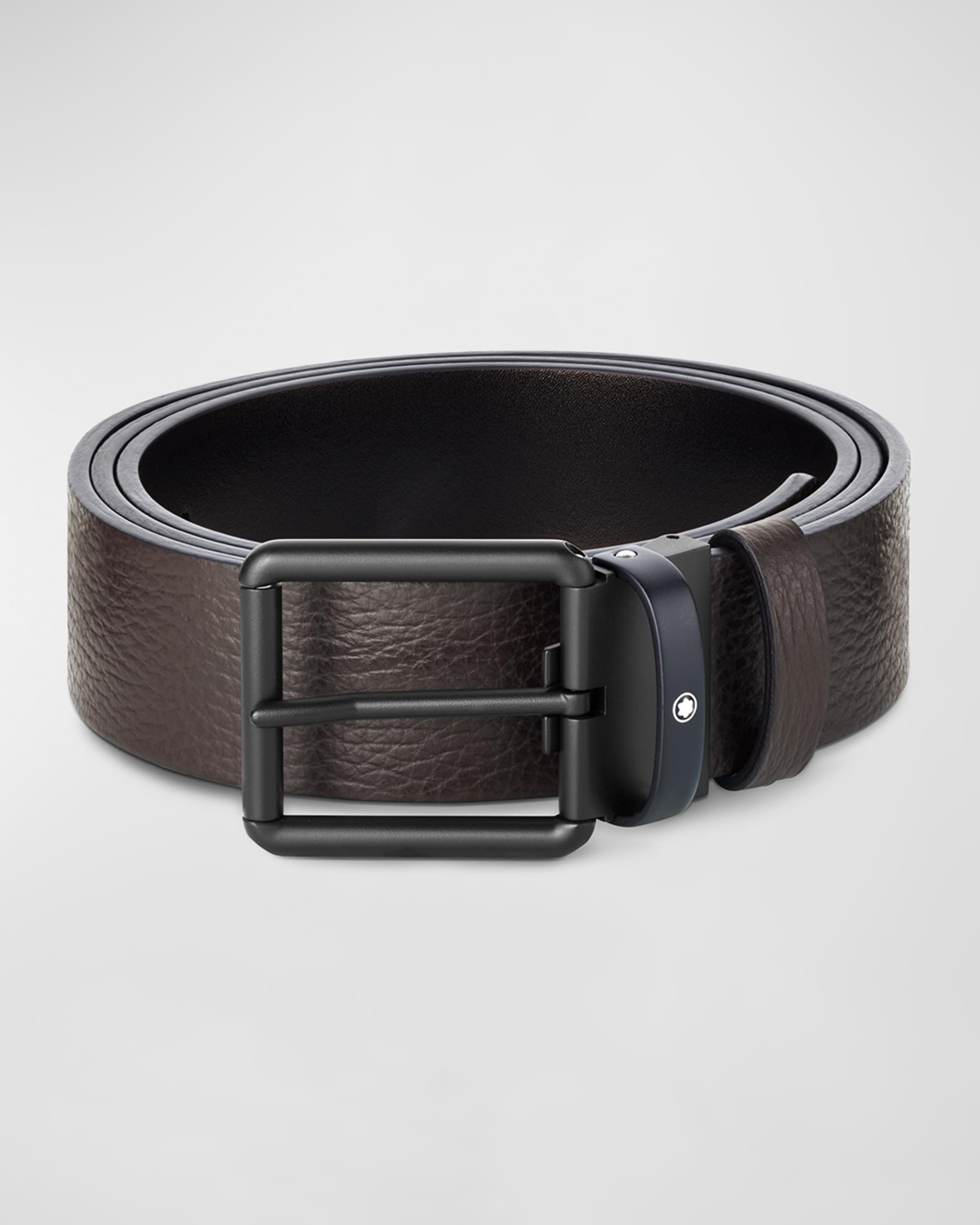 Men's Roll Pin Buckle Reversible Leather Belt - 1