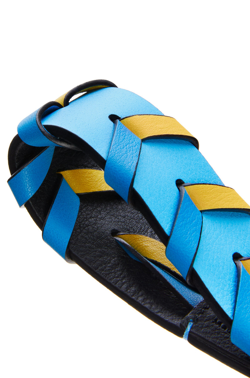 Braided strap keyring in calfskin and brass 3