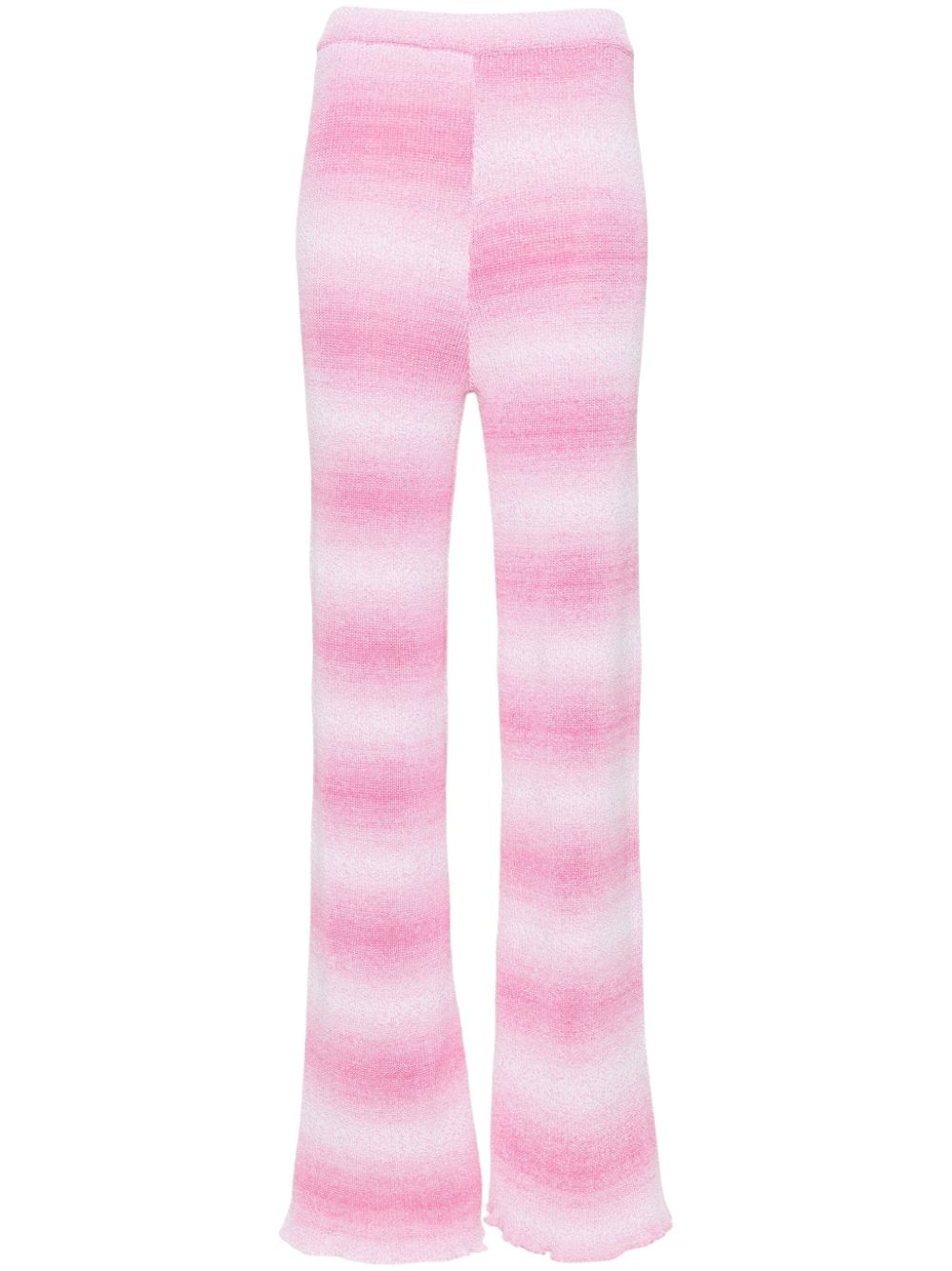 gradient-effect knitted flared trousers - 1