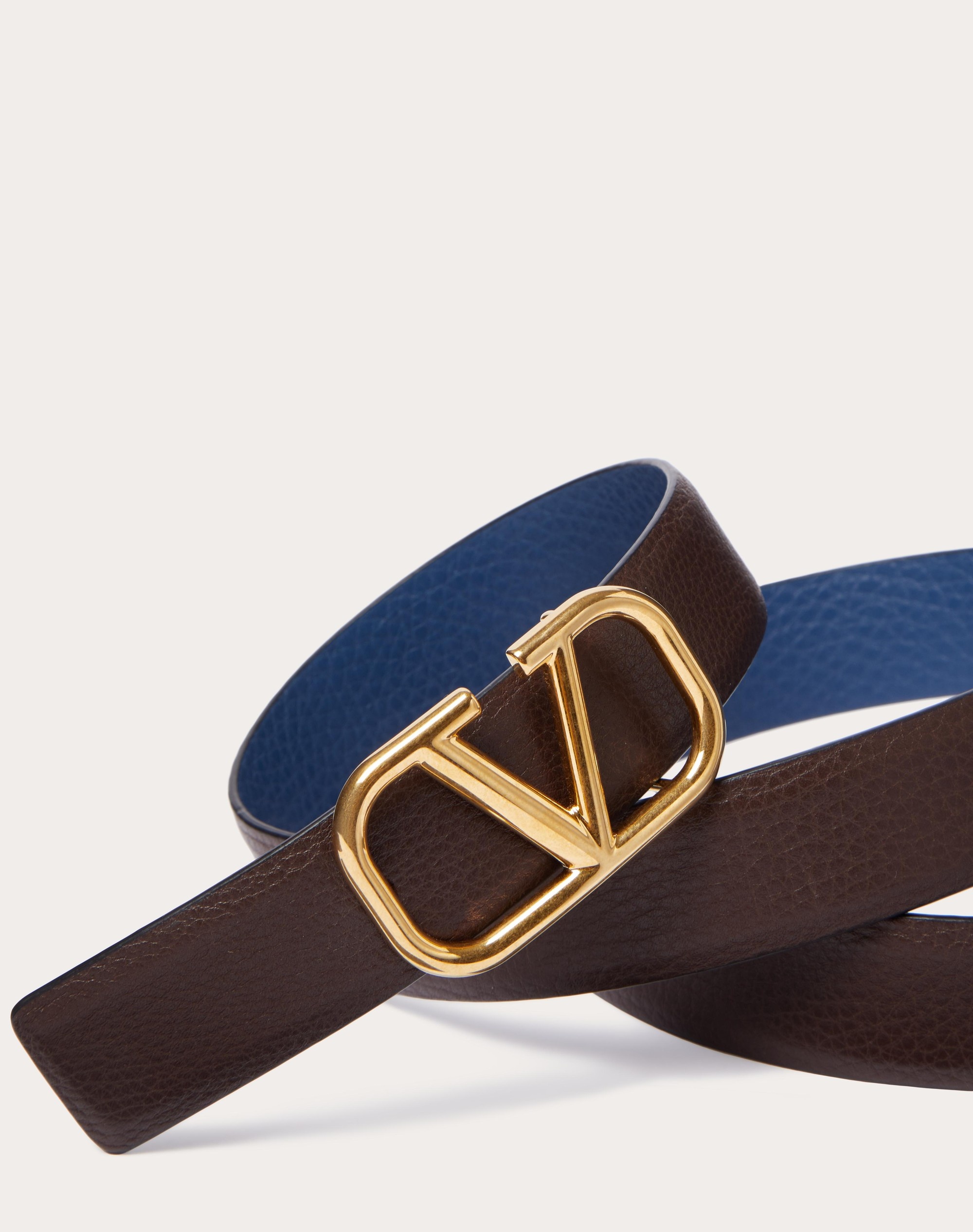 VLOGO SIGNATURE REVERSIBLE ELK-PRINT CALFSKIN BELT 30 MM - 2