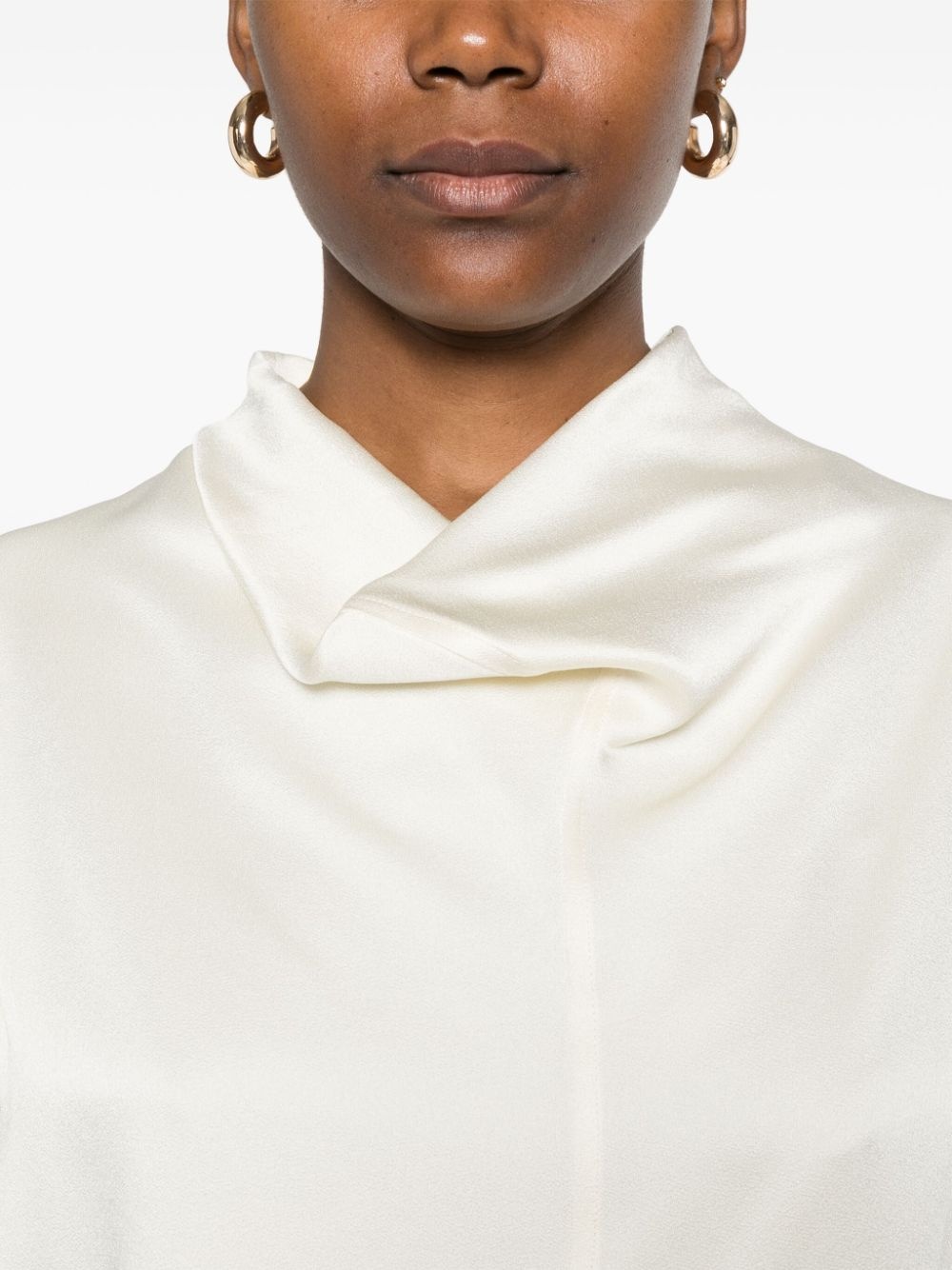 sleeveless funnel-neck blouse - 5
