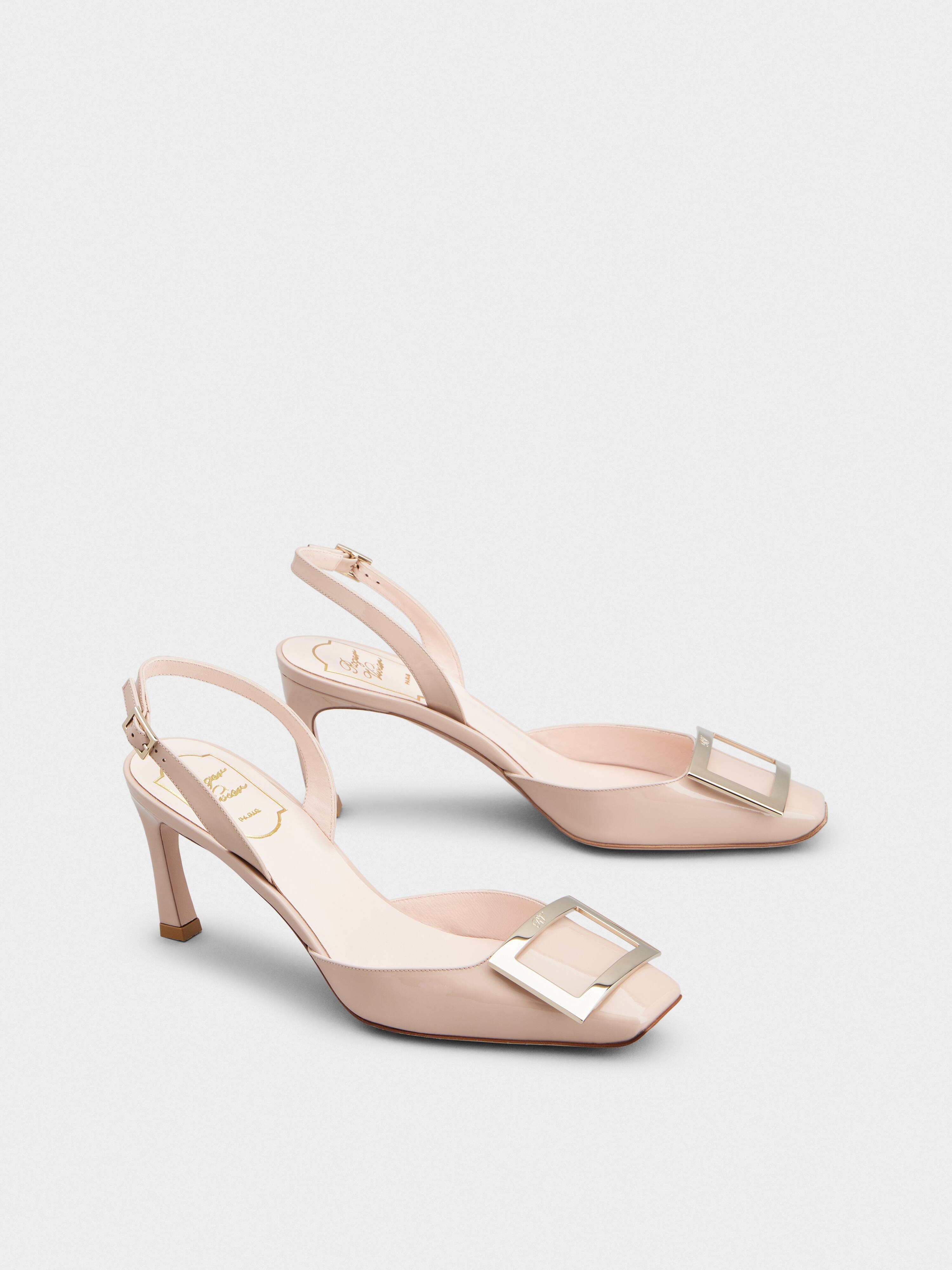 Trompette Metal Buckle Slingback Pumps in Patent Leather - 2