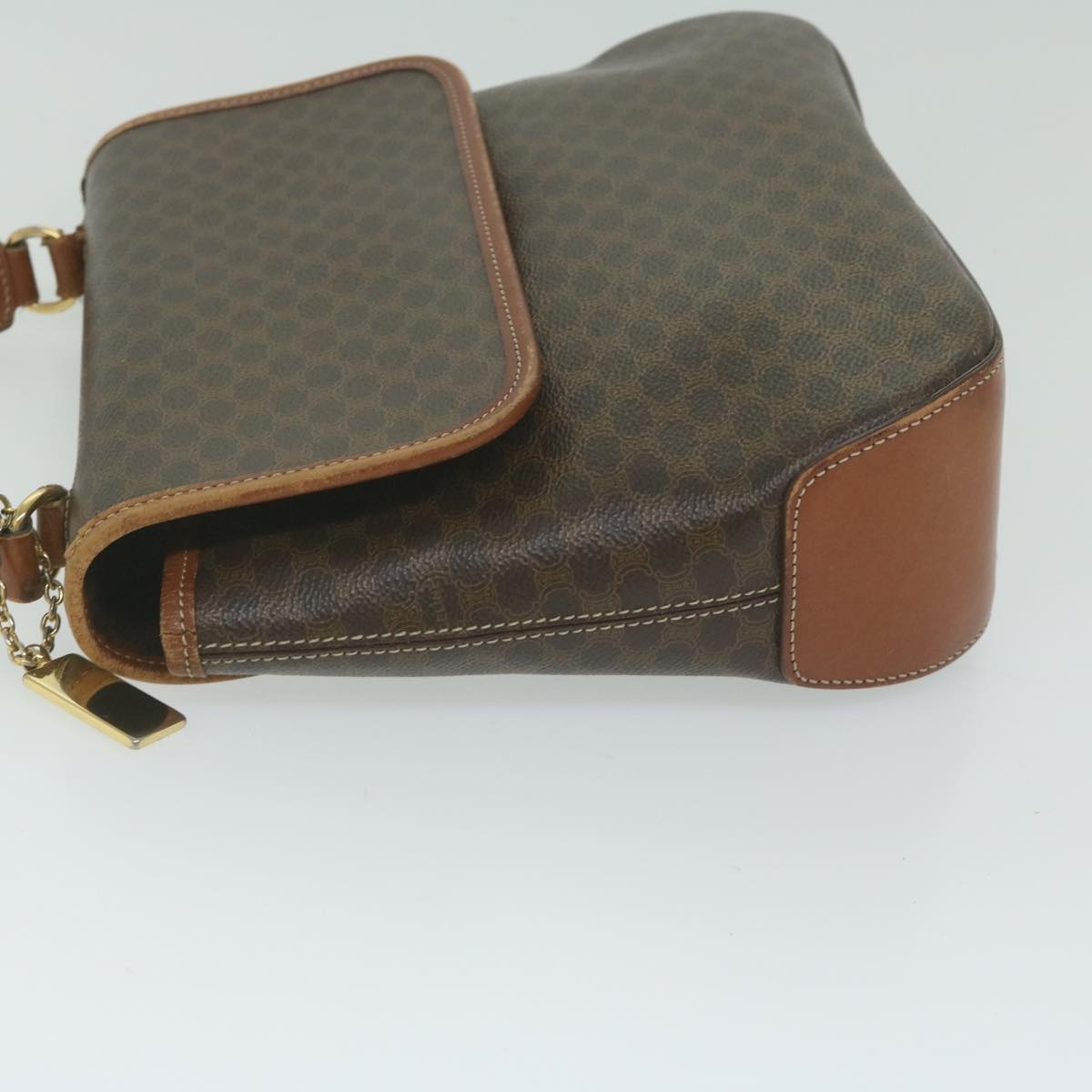 CELINE Macadam Canvas Hand Bag Pvc Leather Brown - 4