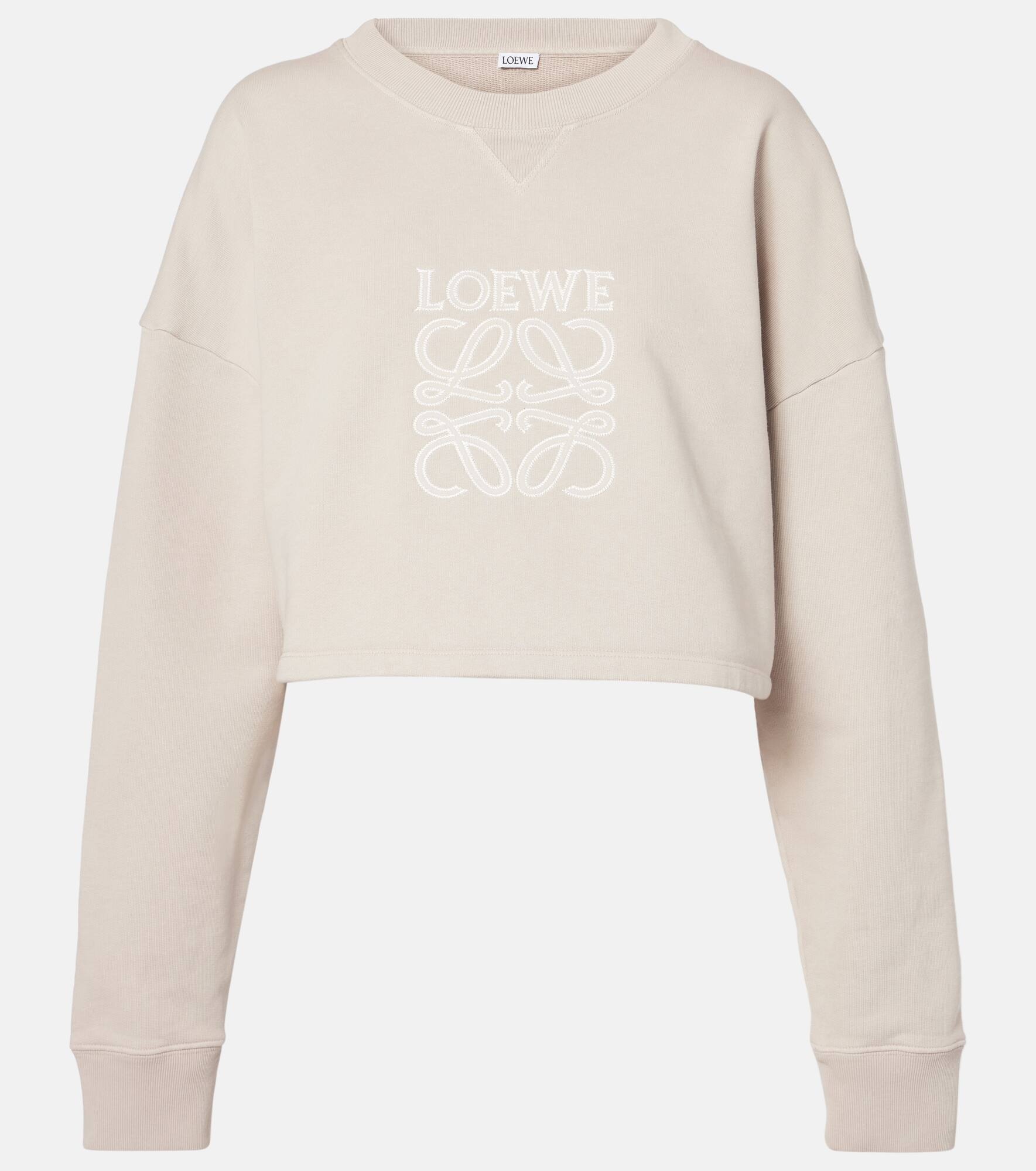 Anagram cropped cotton jersey sweatshirt - 1