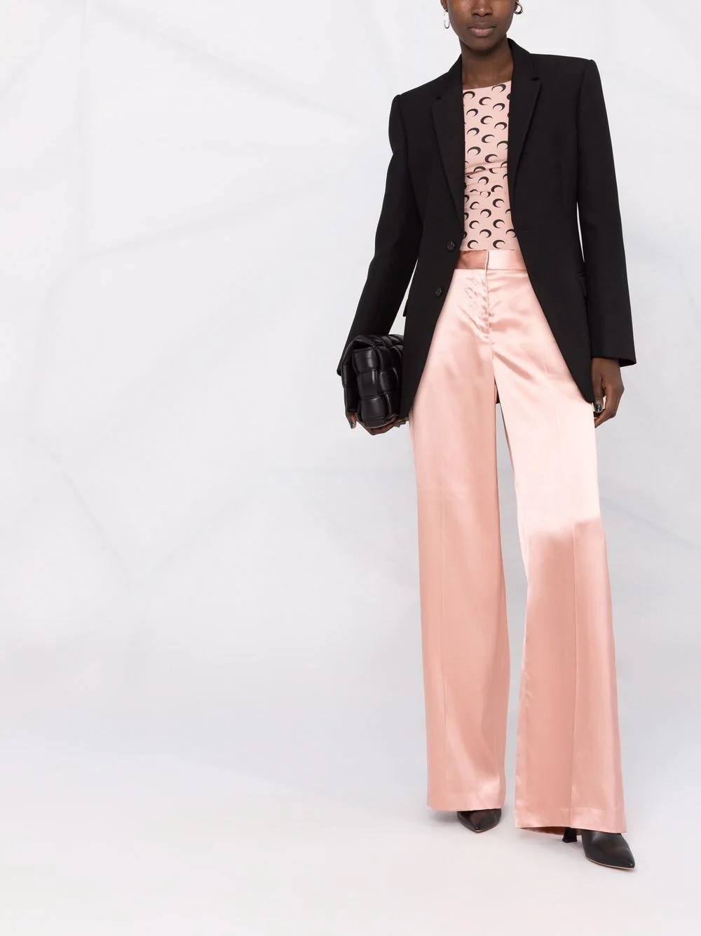 satin-effect wide-leg trousers - 2