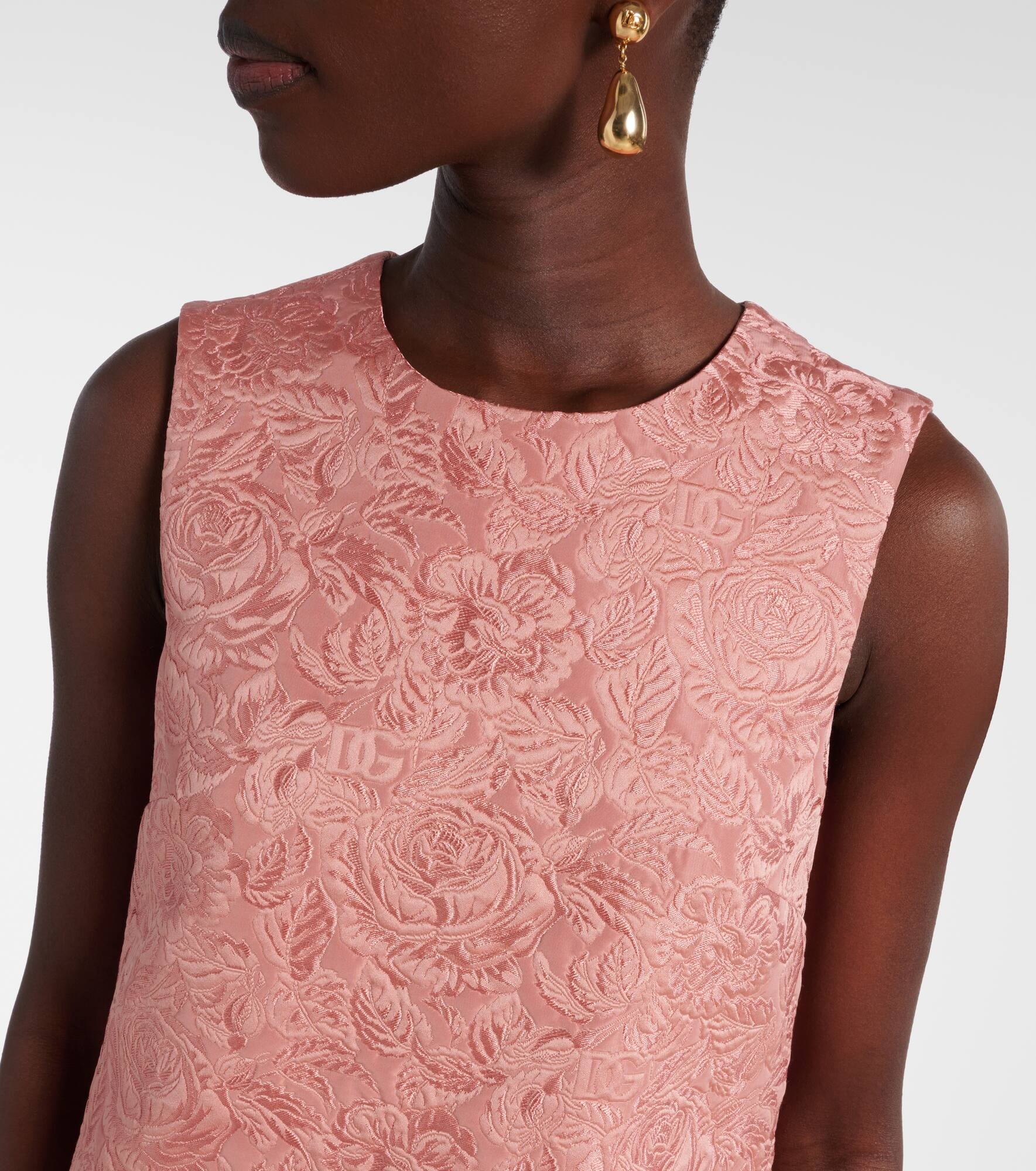 Floral jacquard minidress - 4
