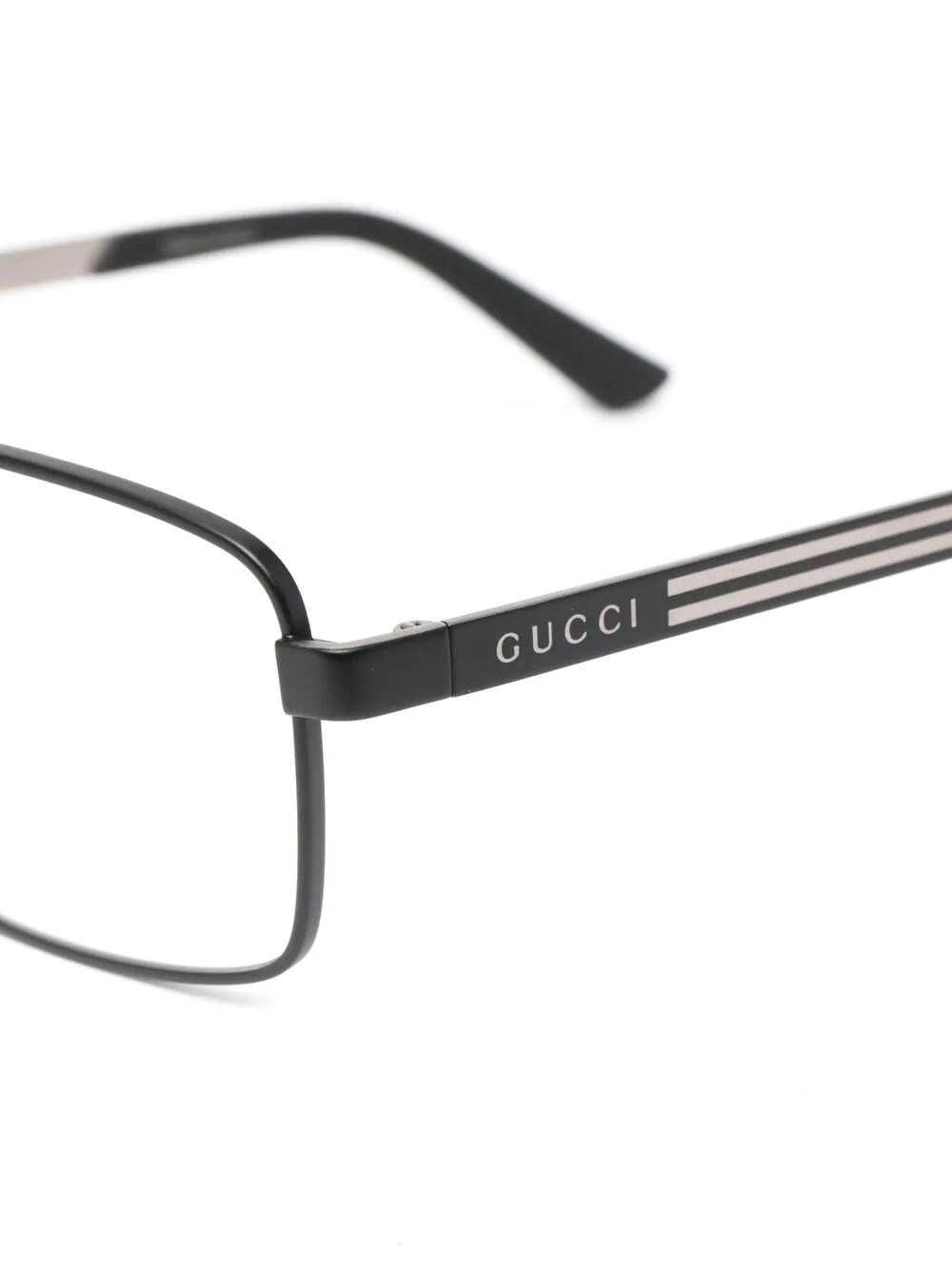 stripe detailing rectangular-frame glasses - 3