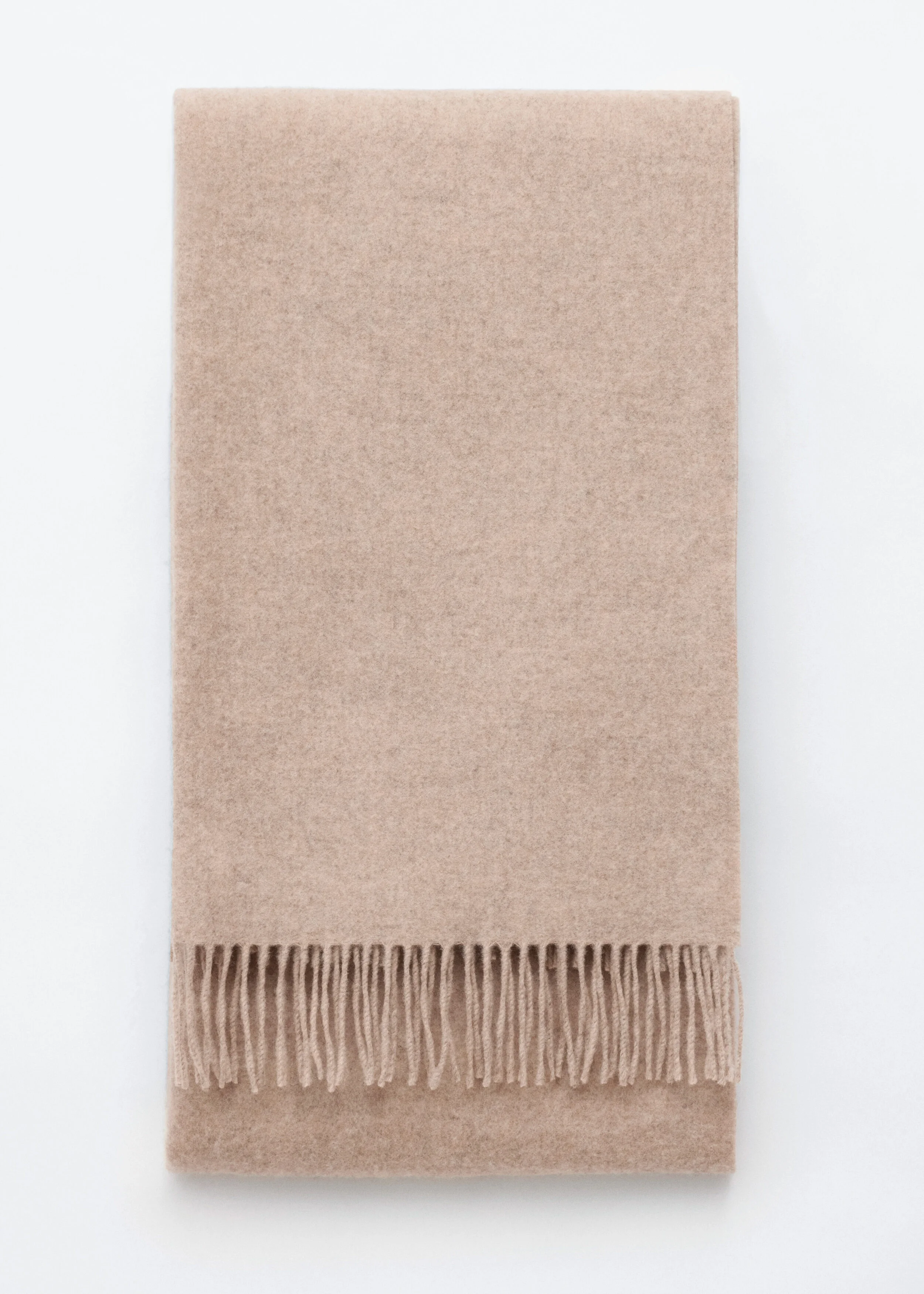 Fringed Wool Blanket Scarf - 1