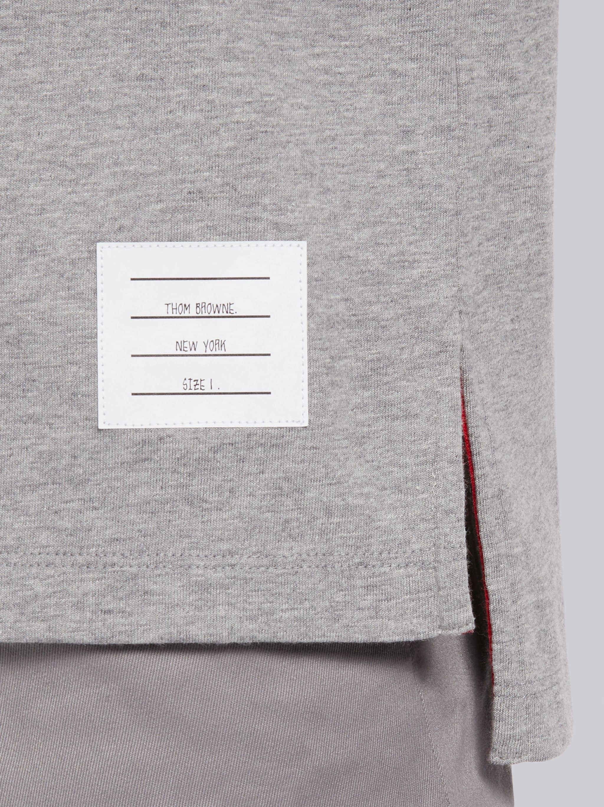 Light Grey Cotton Jersey Tonal Multi-Animal Icon 4-Bar Long Sleeve Tee - 6