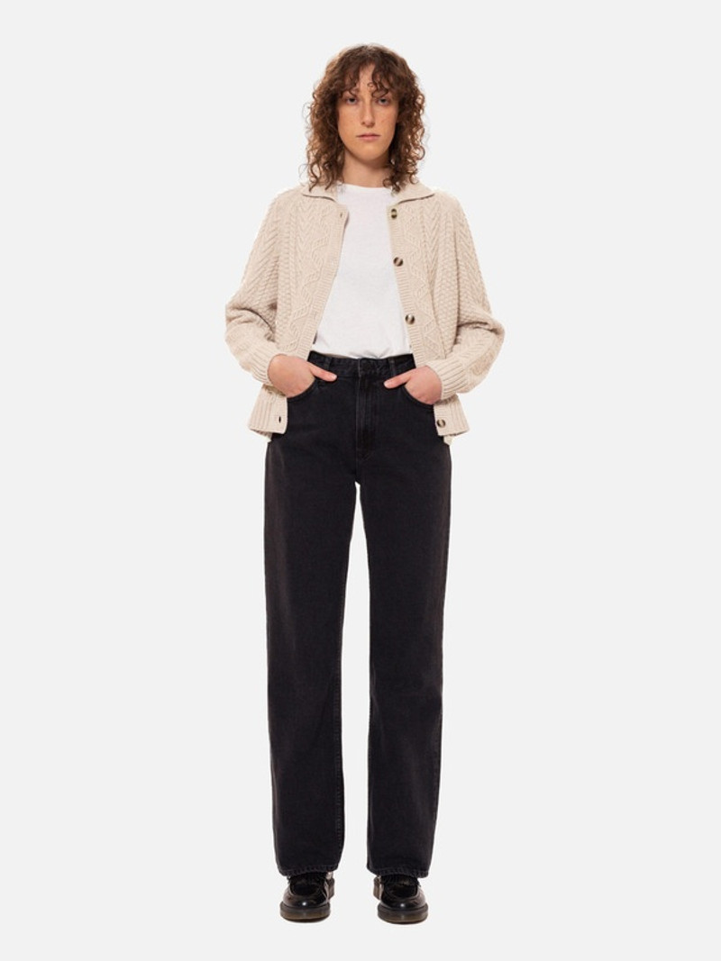 Nudie Jeans Janey Cable Knit Cardigan Offwhite outlook