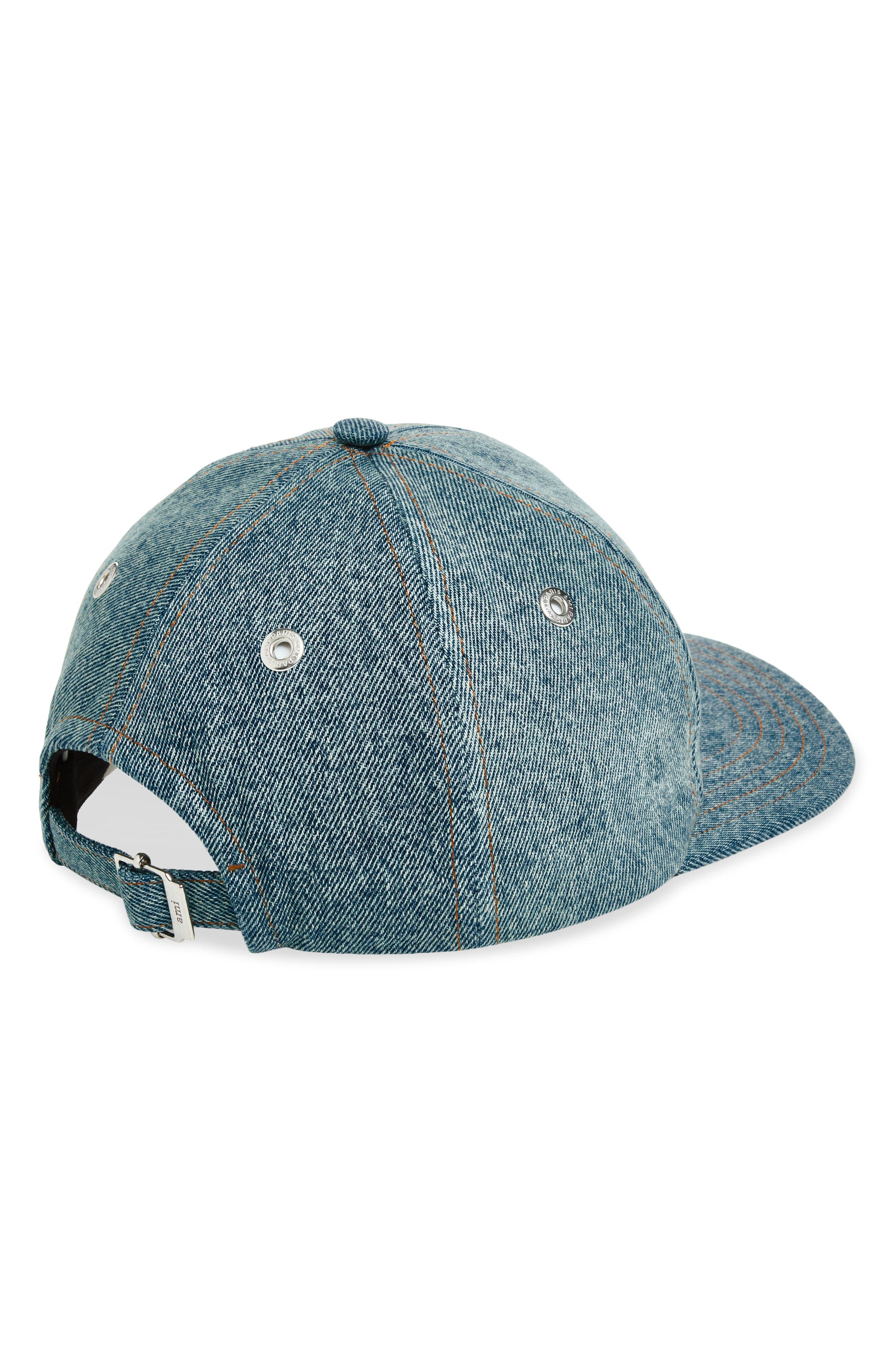 AMI PARIS Ami de Coeur Embrodiered Denim Baseball Cap in Bleu Used at Nordstrom - 2