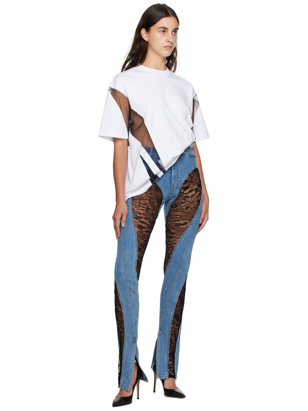 Blue Lace Jeans - 4