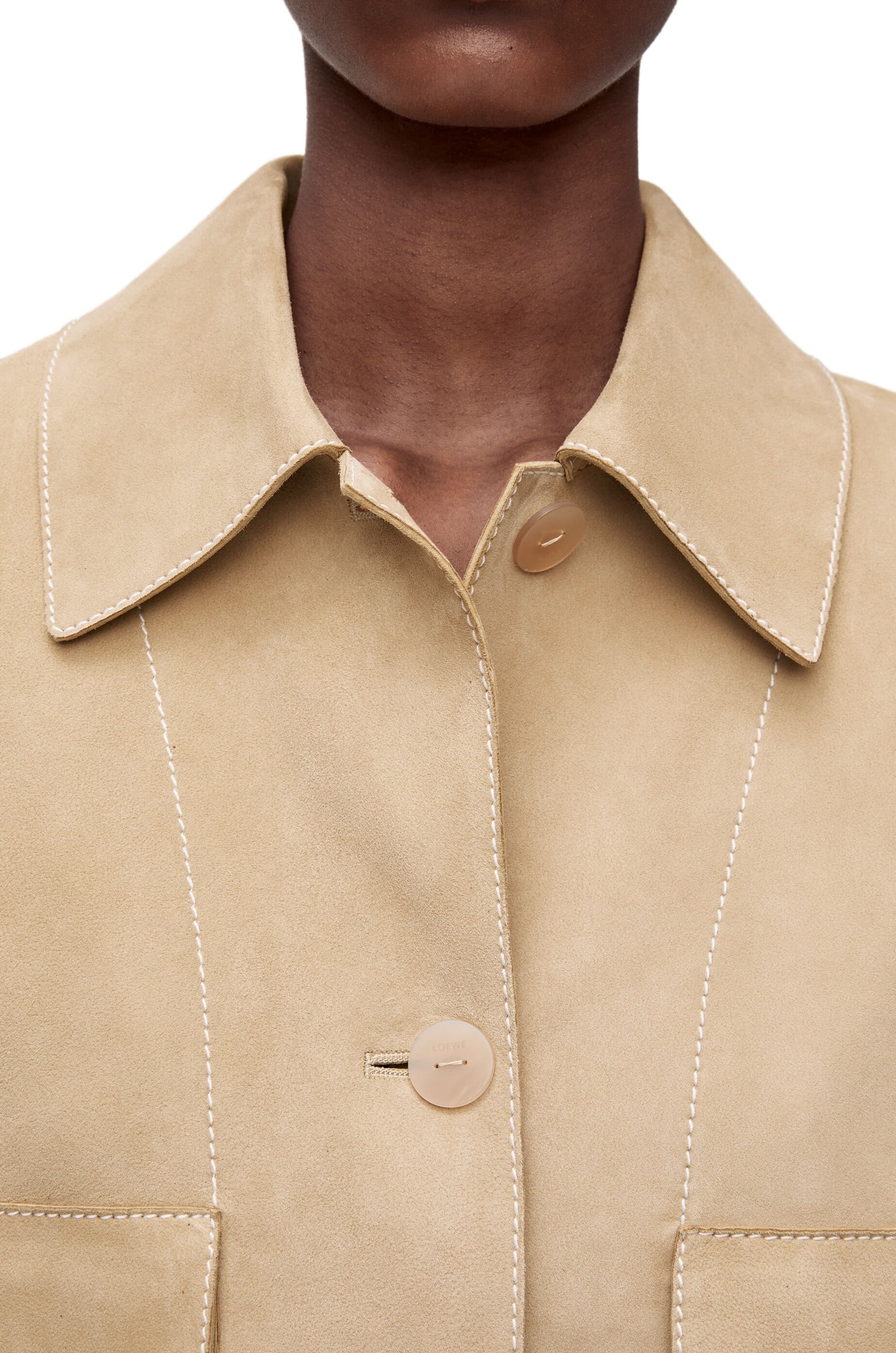 Button jacket in suede - 5