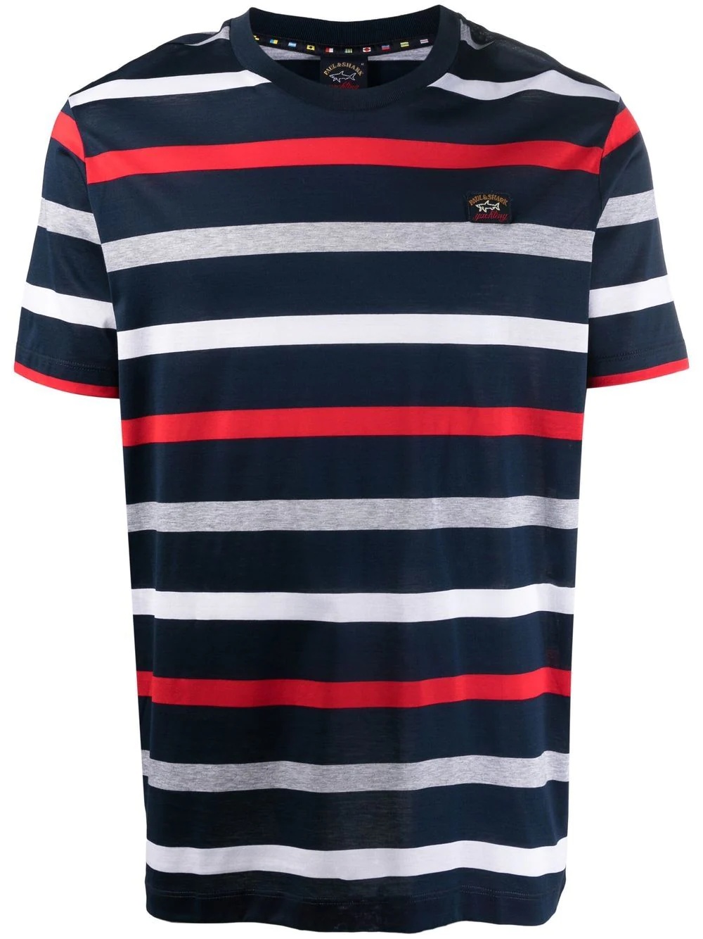 striped logo-print T-shirt - 1