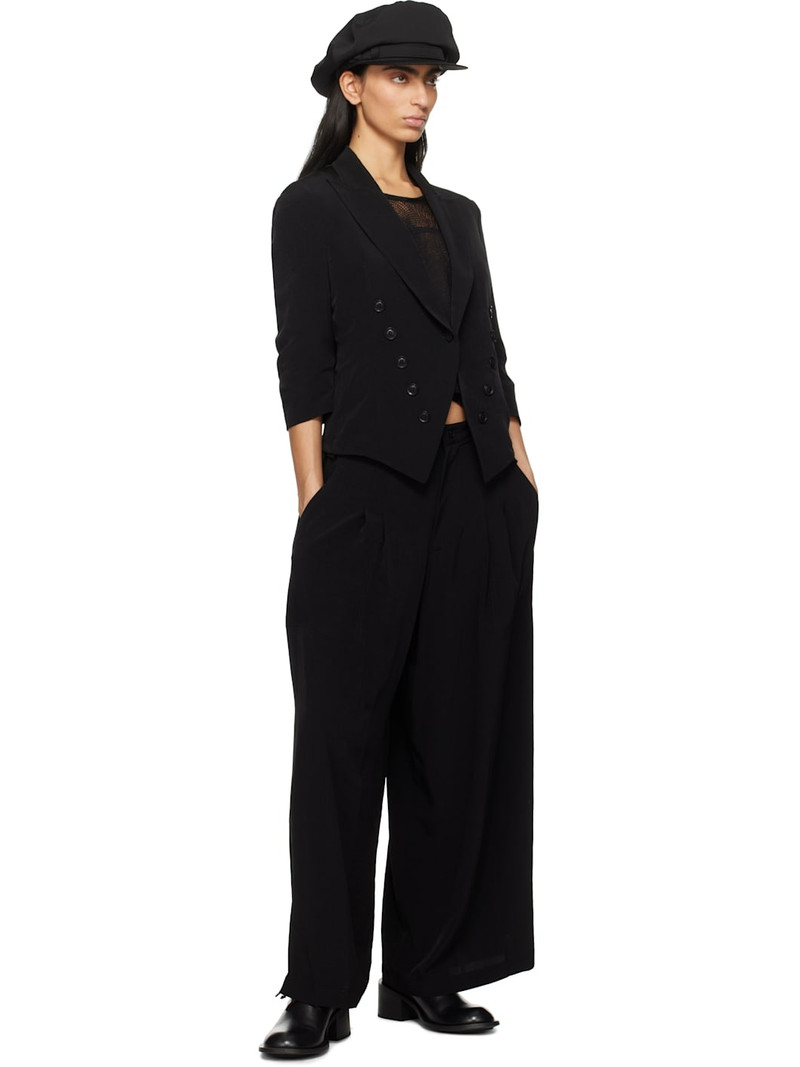 Y's Black 3/4 Sleeve Blazer outlook