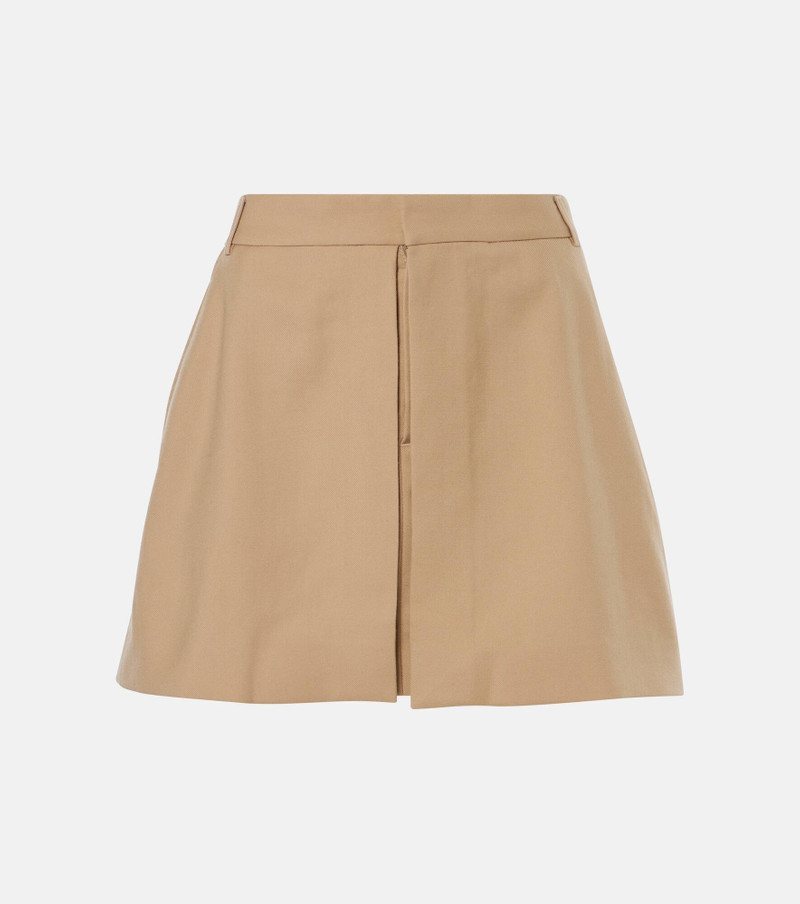 Wool gabardine miniskirt - 1