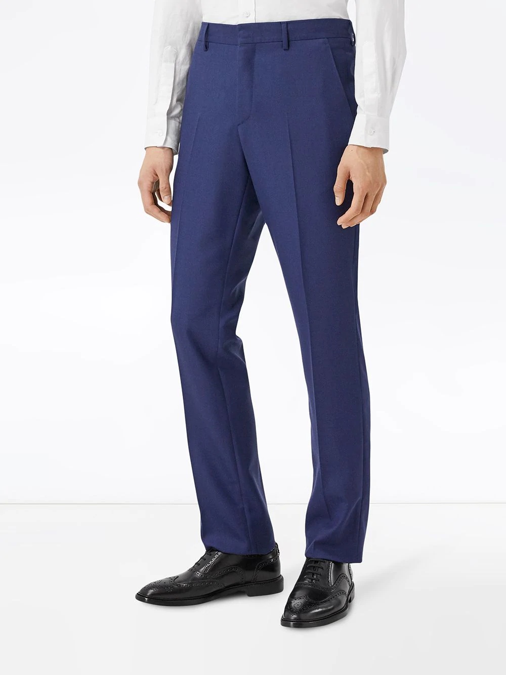 straight-leg birdseye tailored trousers - 3