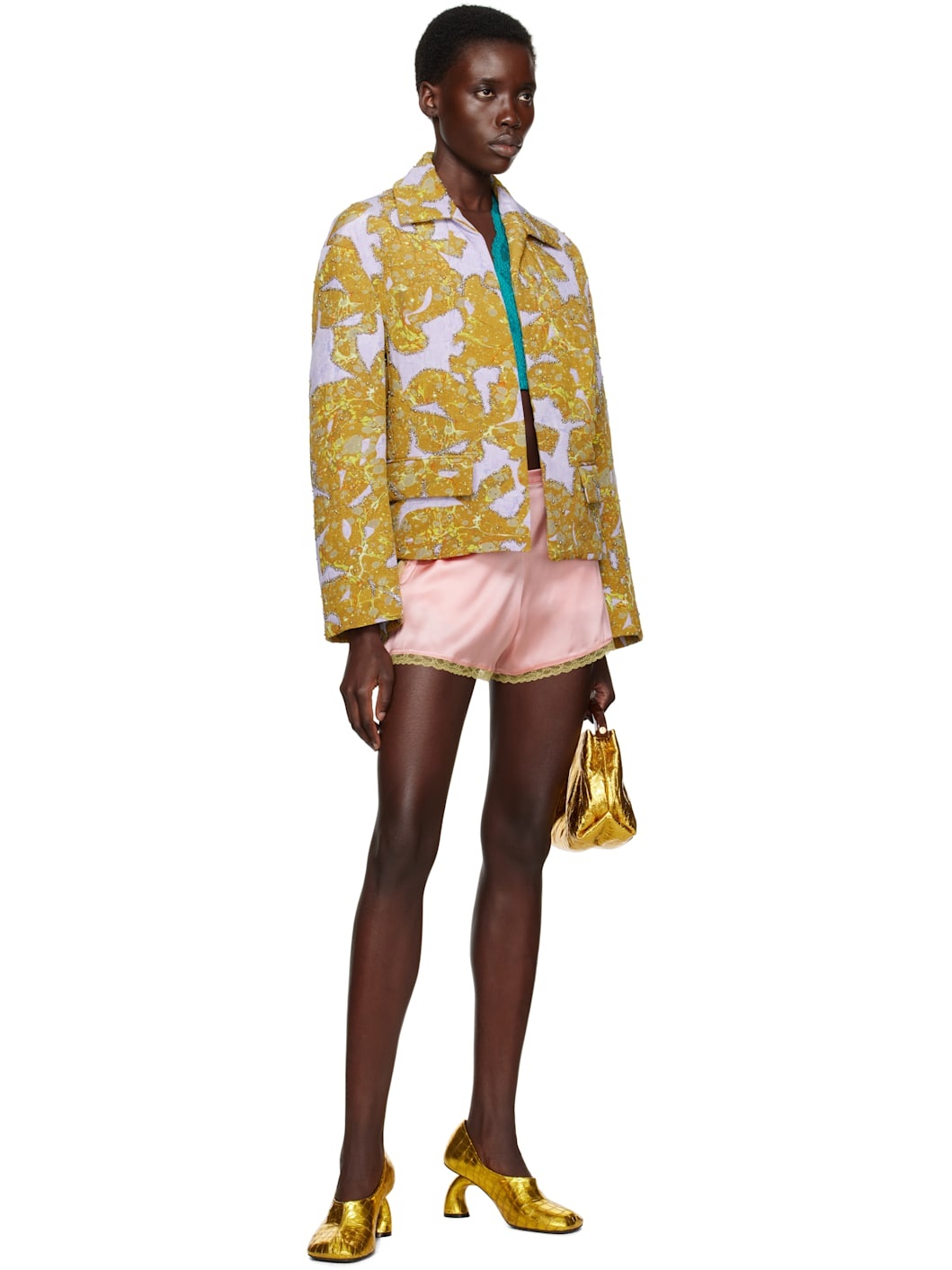 Pink Silk Mini Shorts - 4