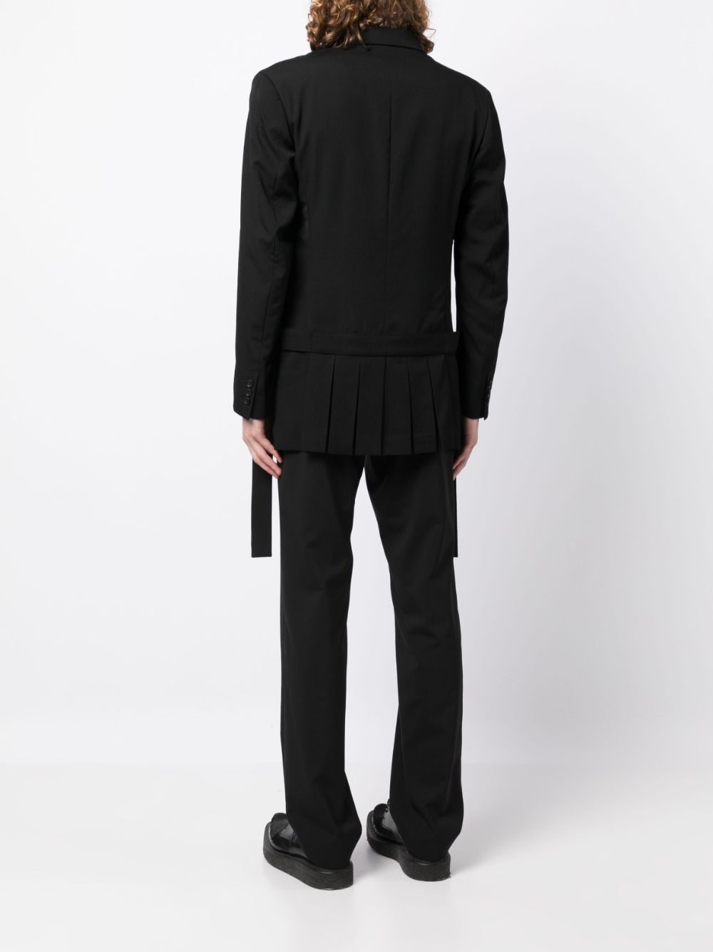 single-breasted notched wool blazer - 4