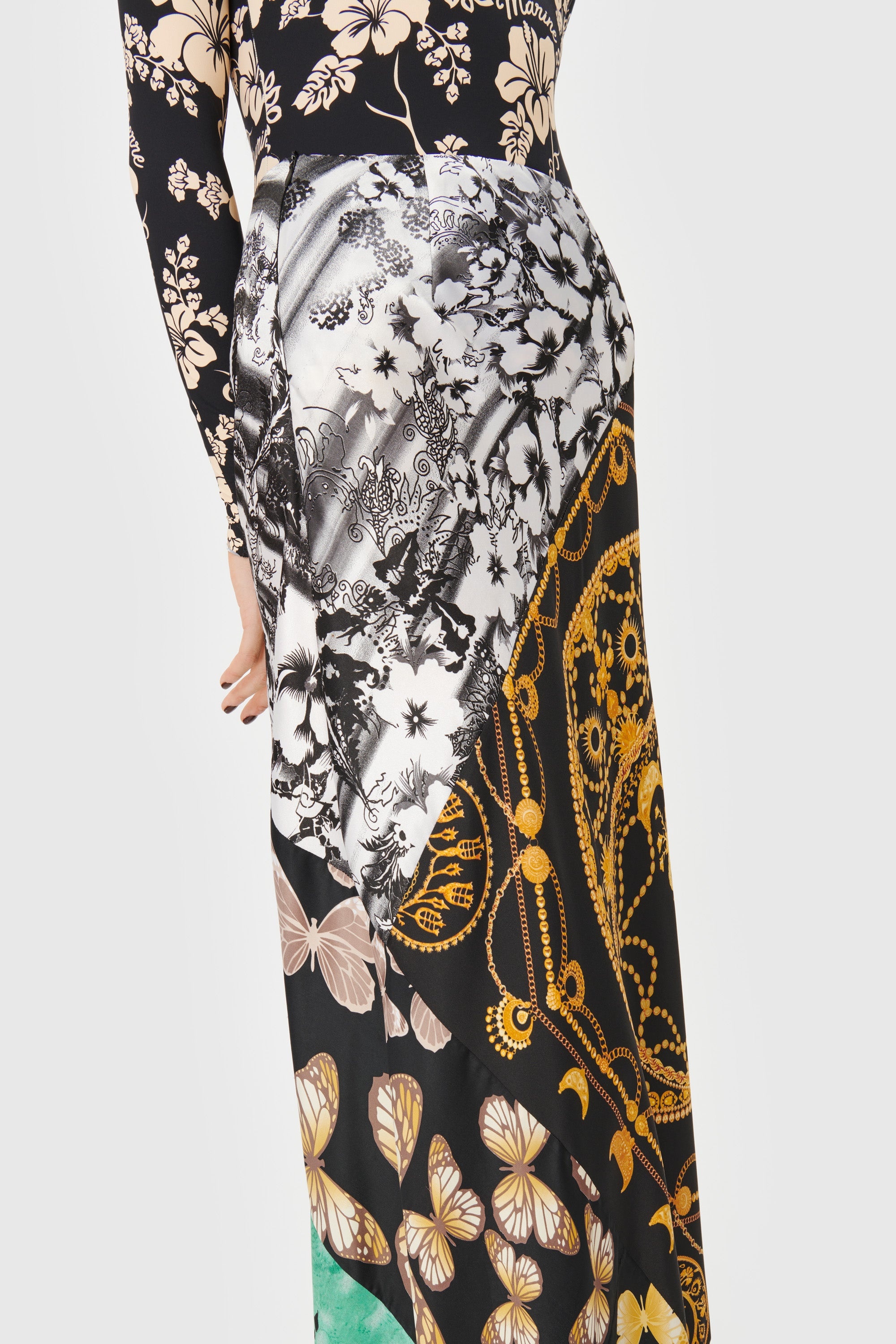 Regenerated Silk Scarves Midi Skirt - 3