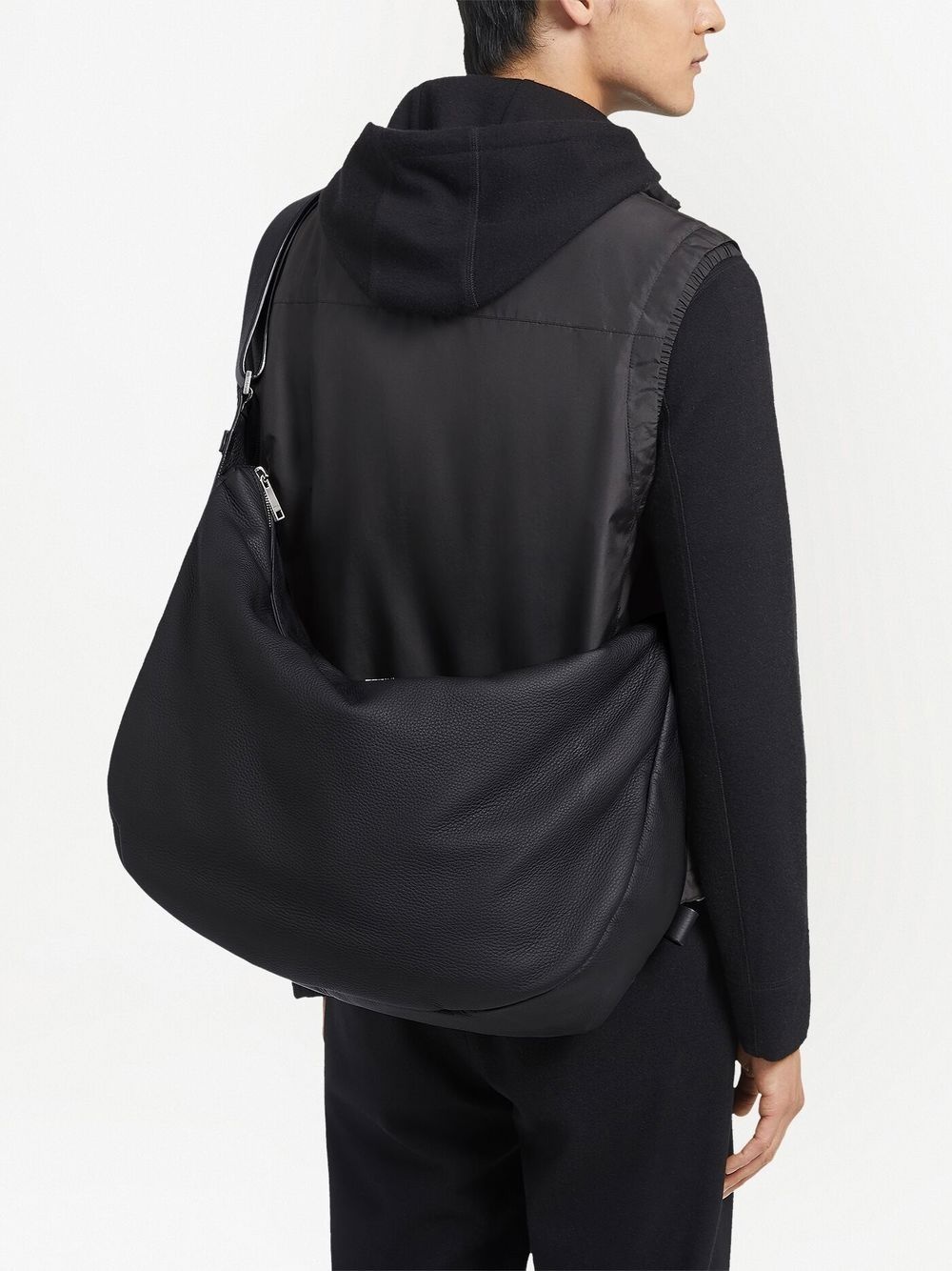 Panorama leather messenger bag - 2
