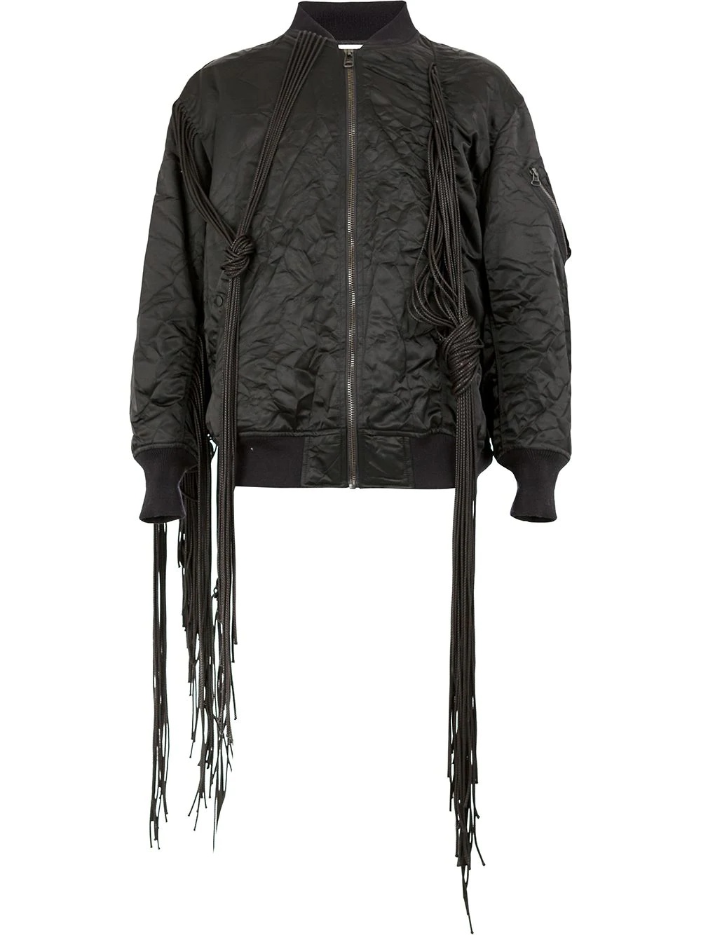 fringed bomber jacket - 1