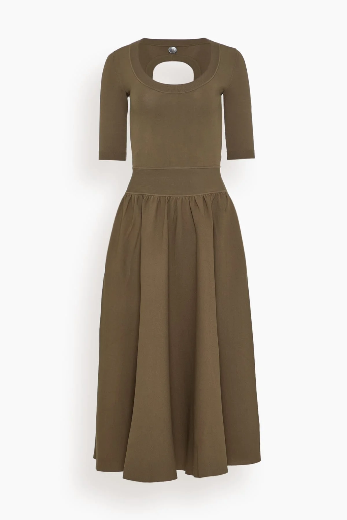 Double Keyhole Dress in Taupe - 1