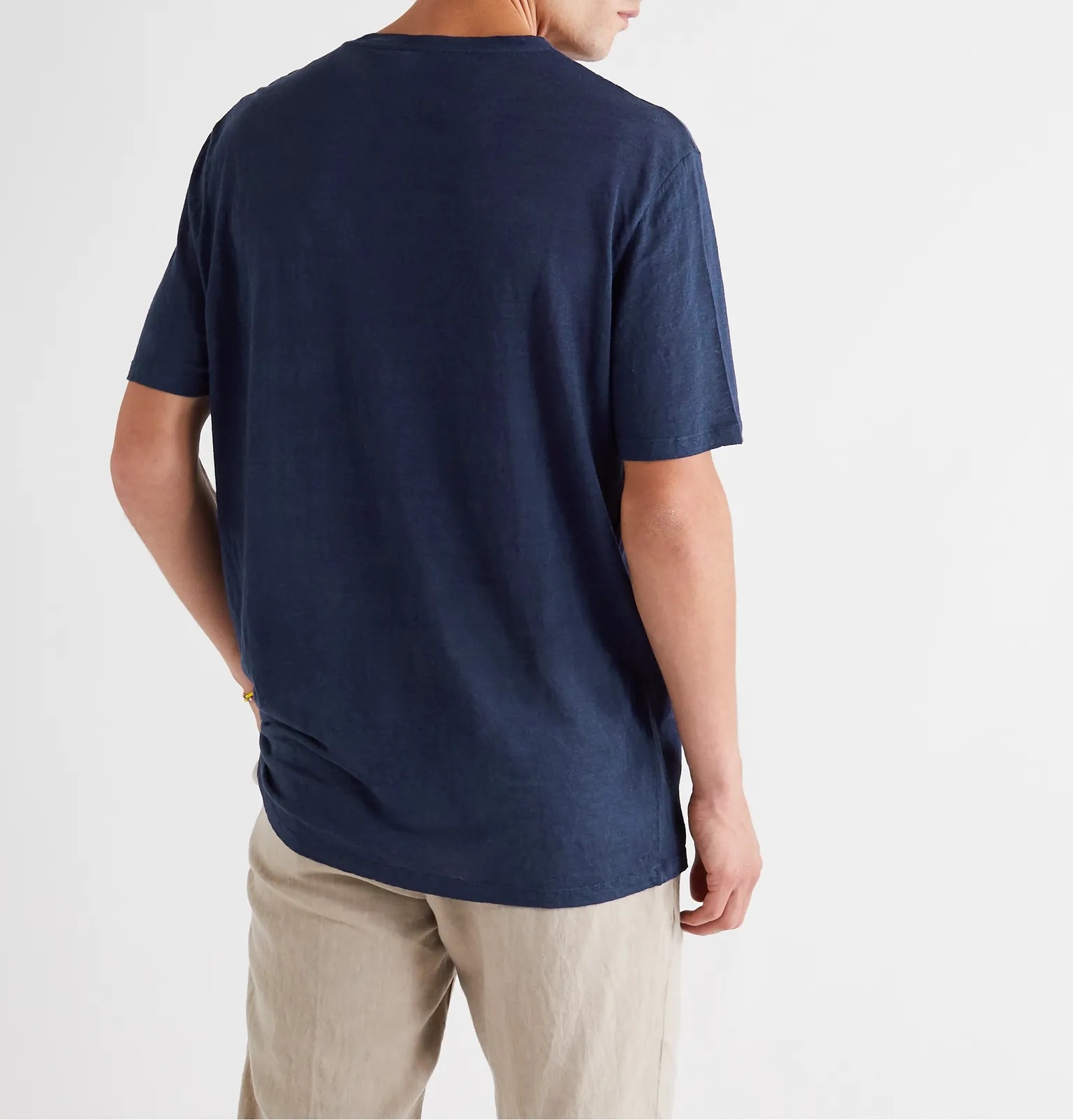 Logo-Embroidered Linen T-Shirt - 4