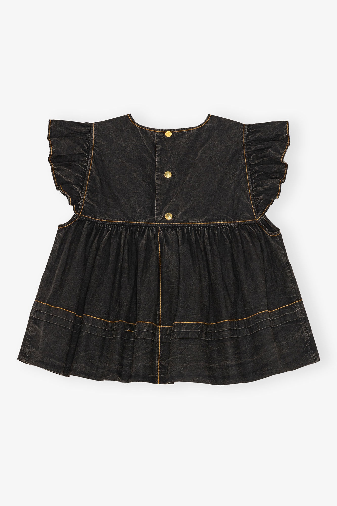 BLACK WASHED COTTON TOP - 6