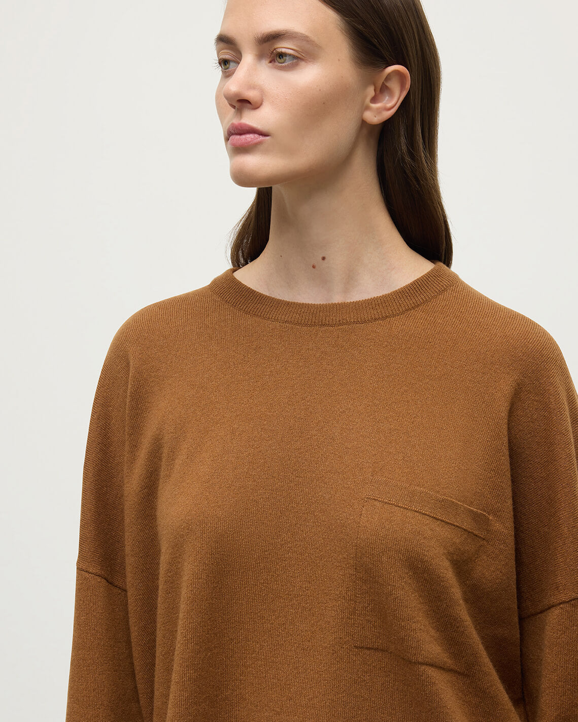 Gauzy Pocket Camel Cashmere Jumper - 5