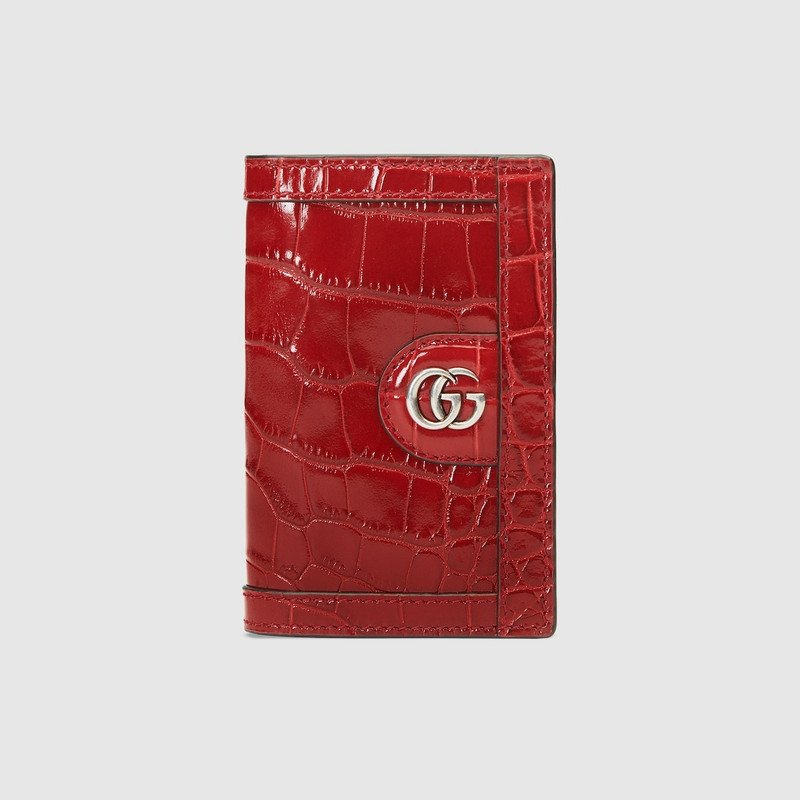 Crocodile card case with Double G 1