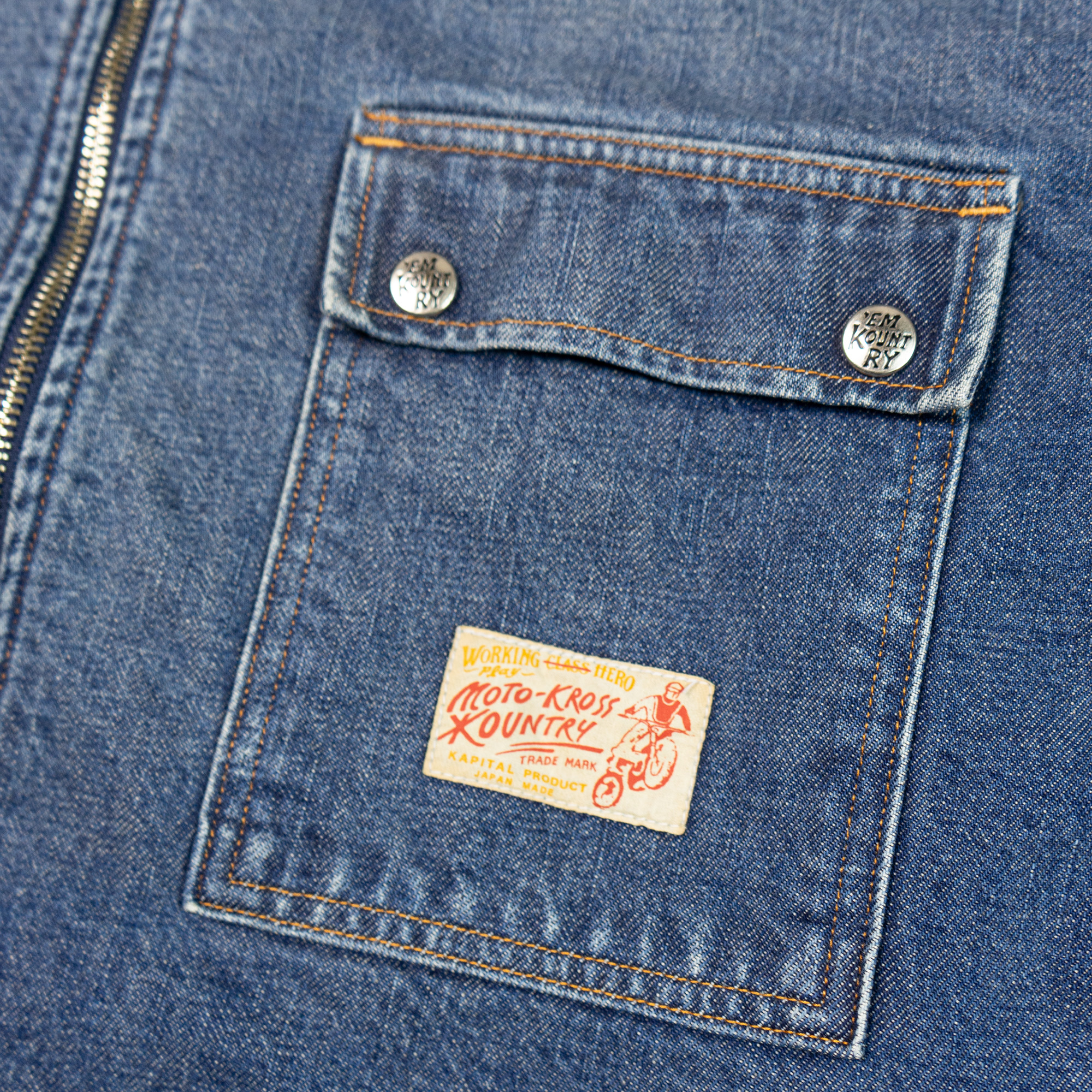 14oz DENIM BONE LINING REVERSIBLE MOTORCROSS JACKET - 6