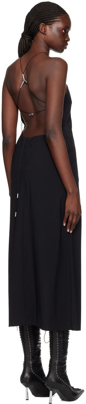 Black Dicot Midi Dress - 3
