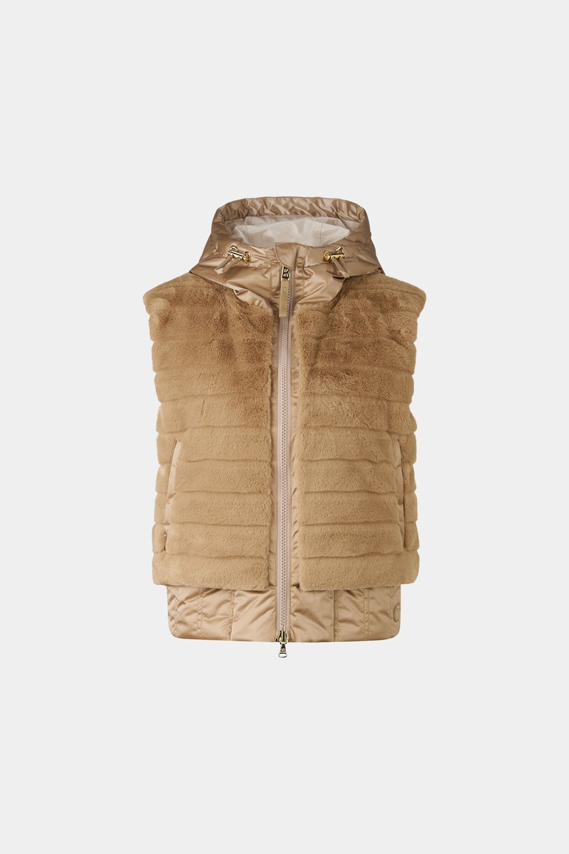 Yumi fur vest in Beige 1