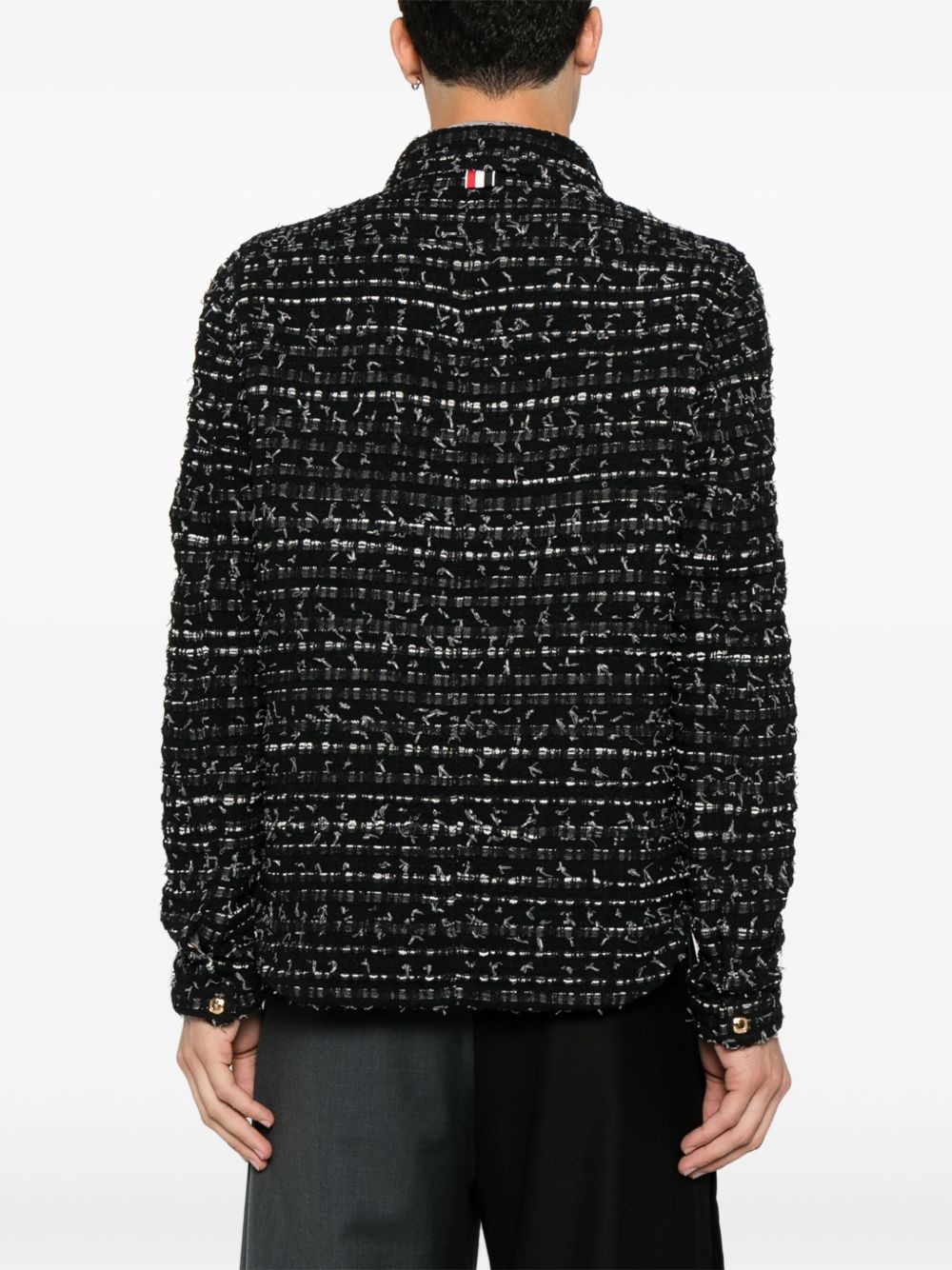 denim ribbon tweed jacket - 4