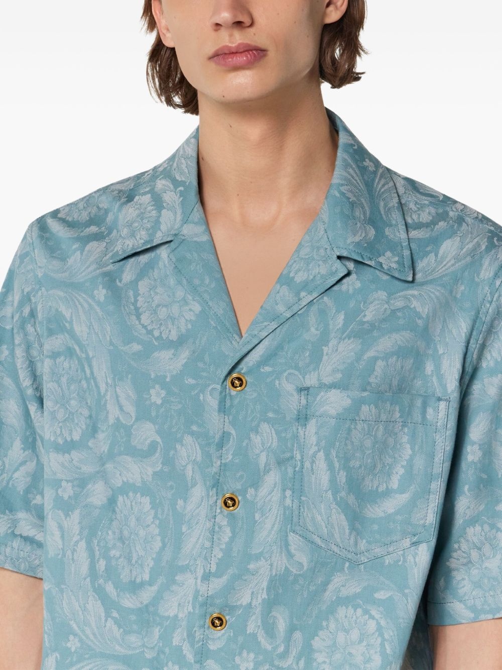 Barocco-print short-sleeve shirt - 5