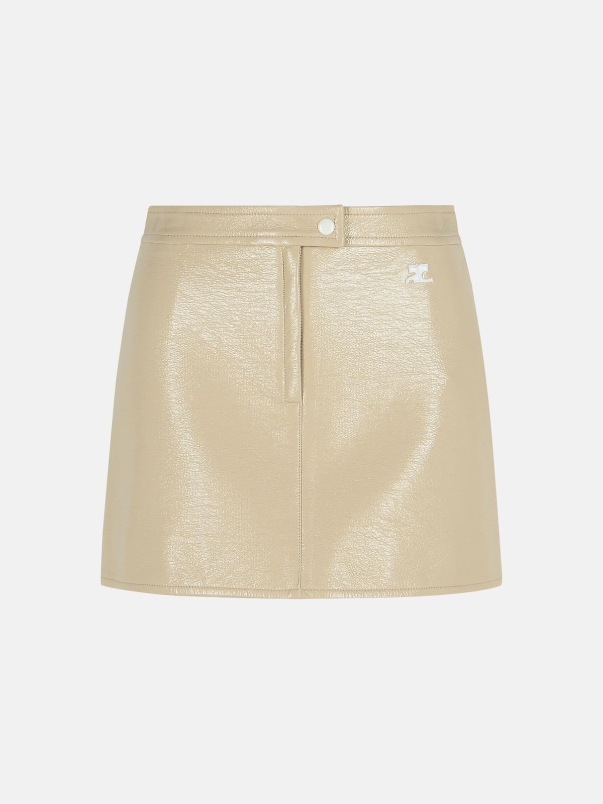 'REEDITION' IVORY COTTON BLEND MINISKIRT - 1