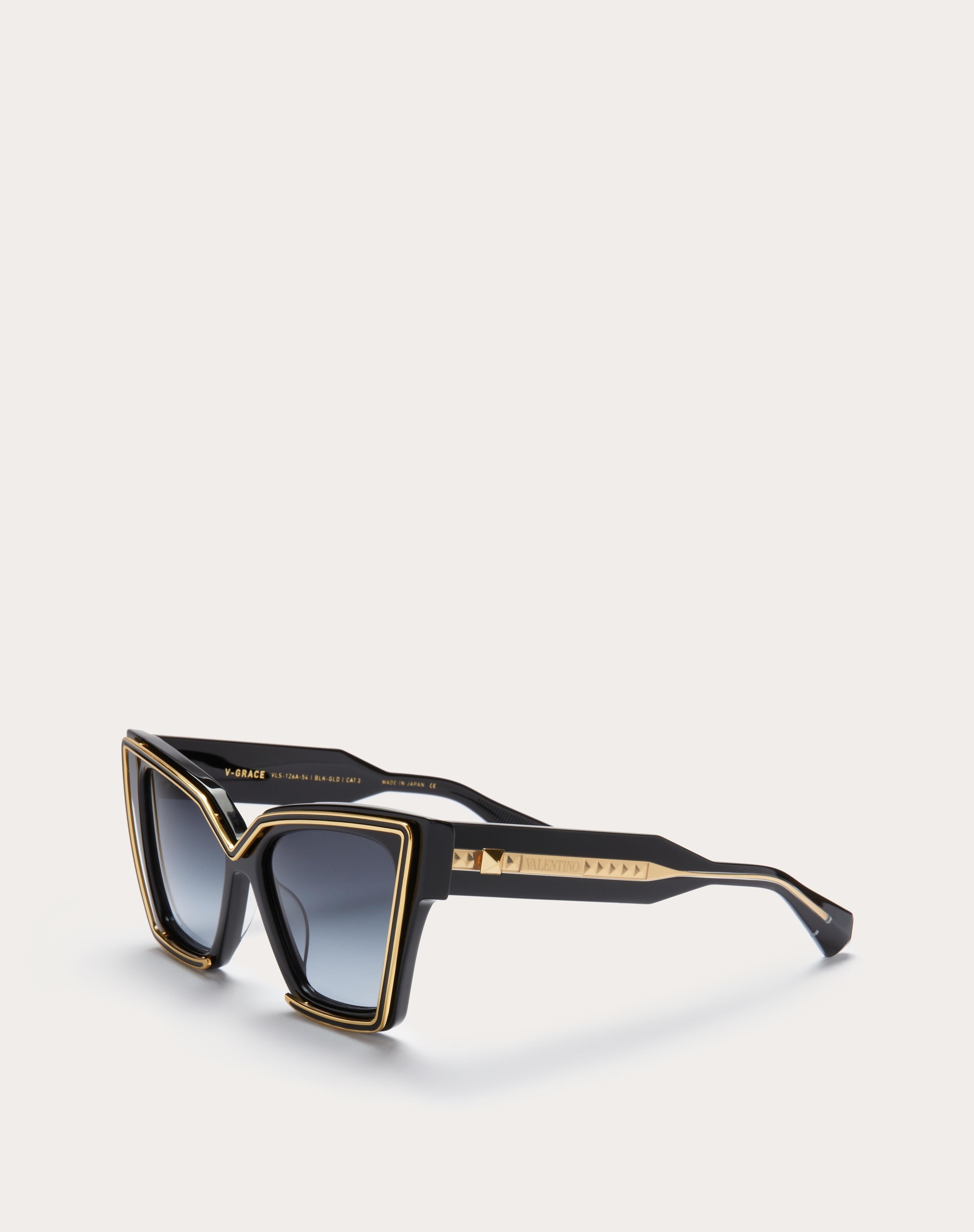 V - GRACE OVERSIZED CATEYE ACETATE  FRAME WITH TITANIUM DETAILS - 2
