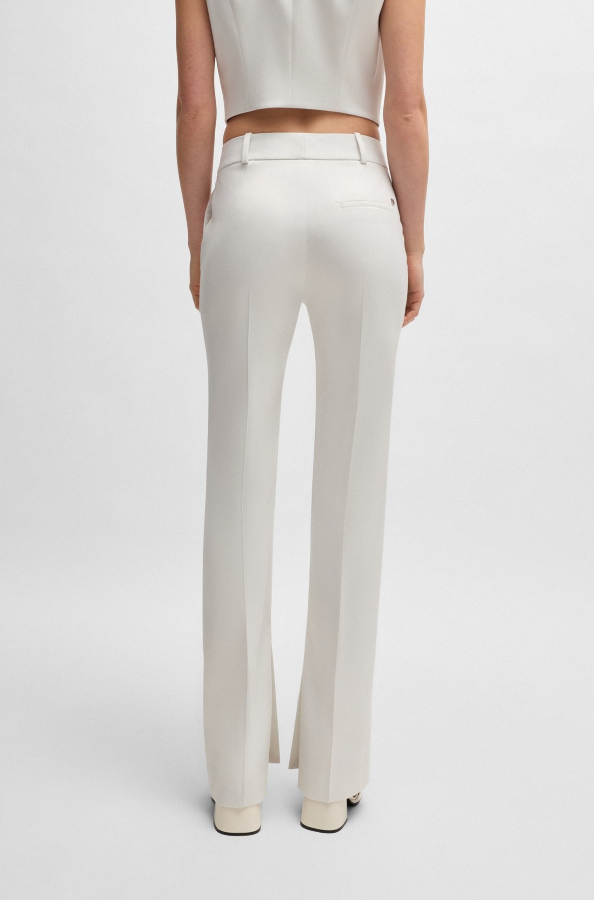 SLIM-FIT TROUSERS IN SHIMMER FABRIC - 4