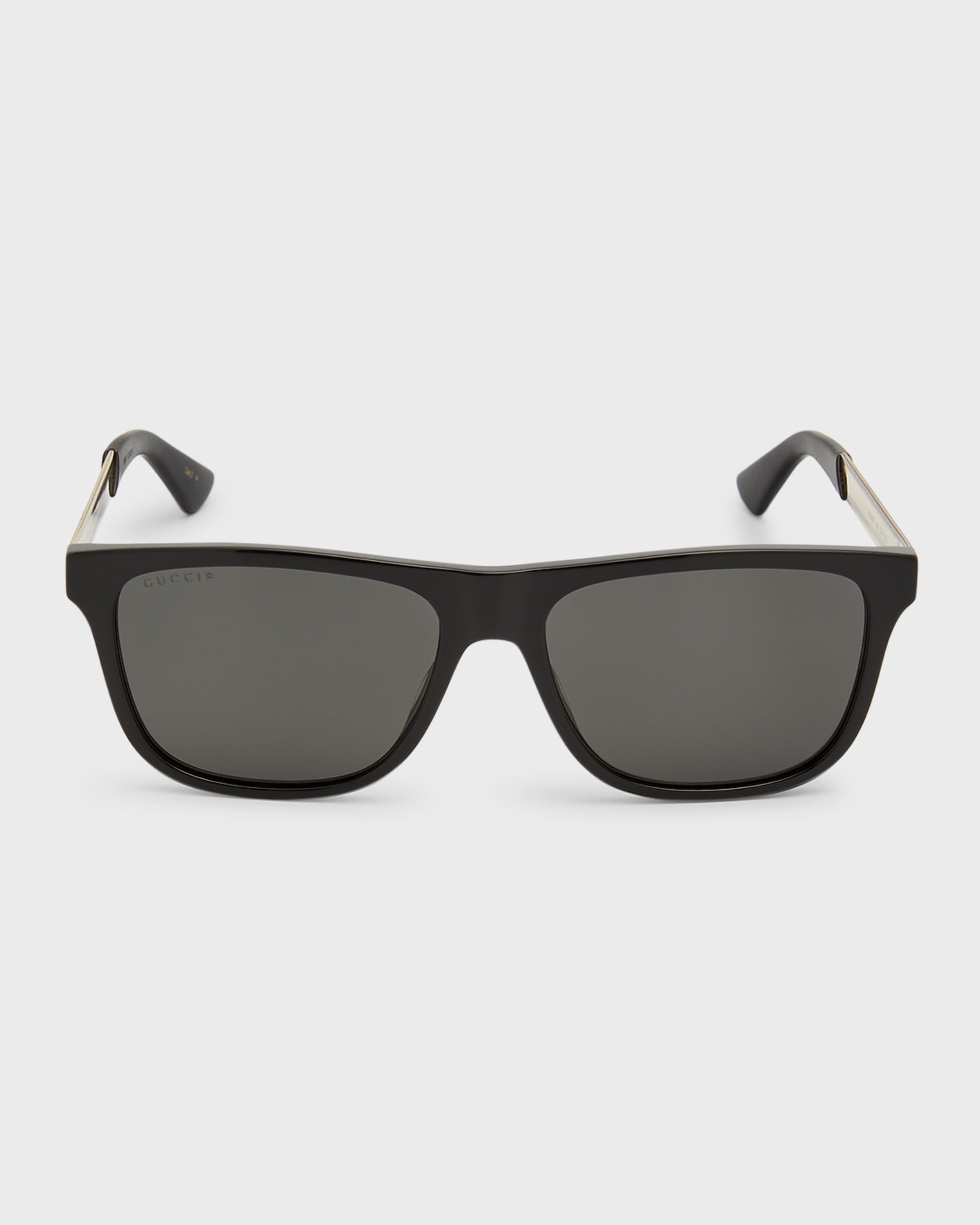 Men's Square Acetate Logo Sunglasses - 3