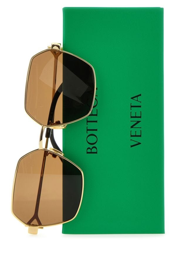 Bottega Veneta Woman Gold Metal Sunglasses - 3