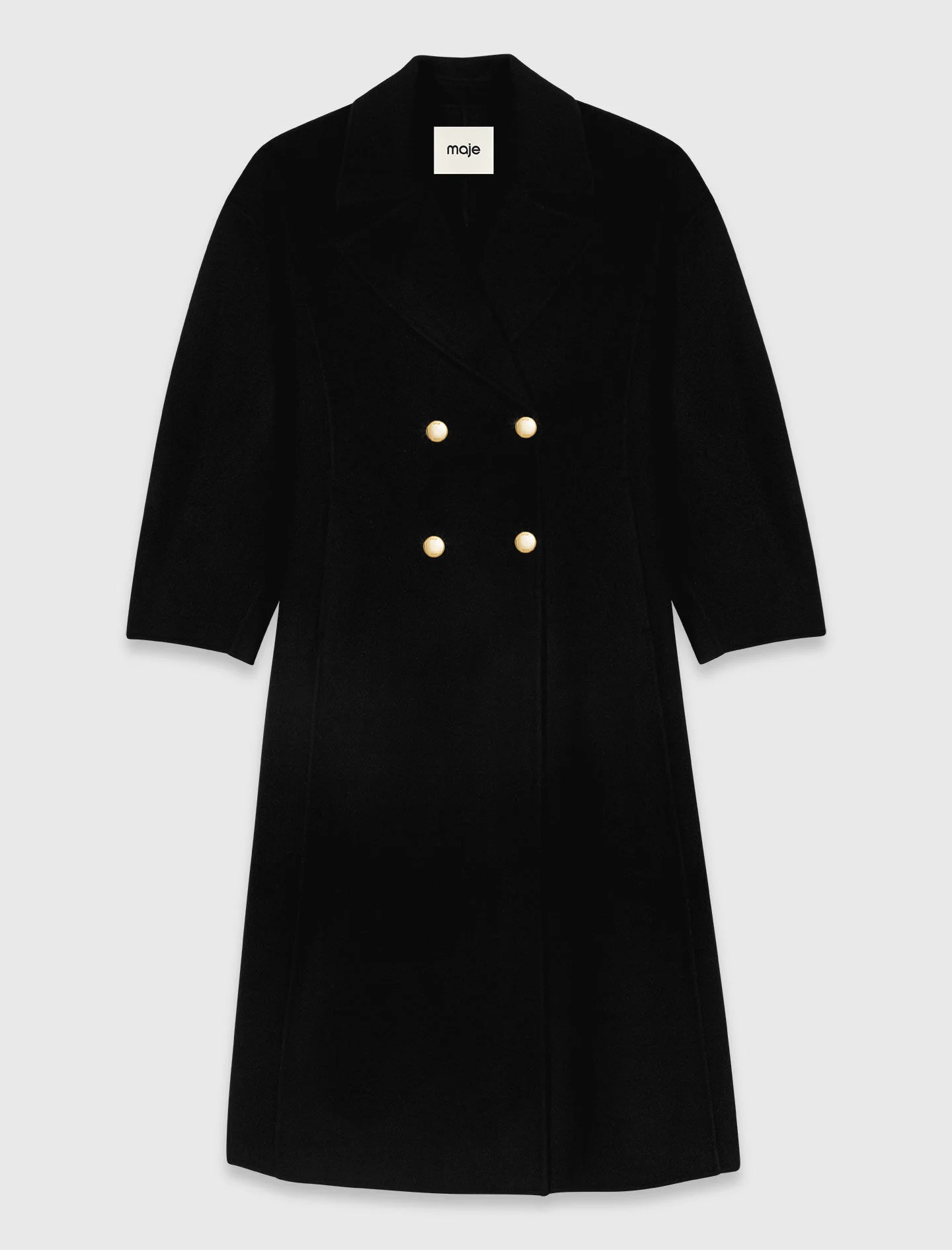 Long double-breasted wool coat - 1