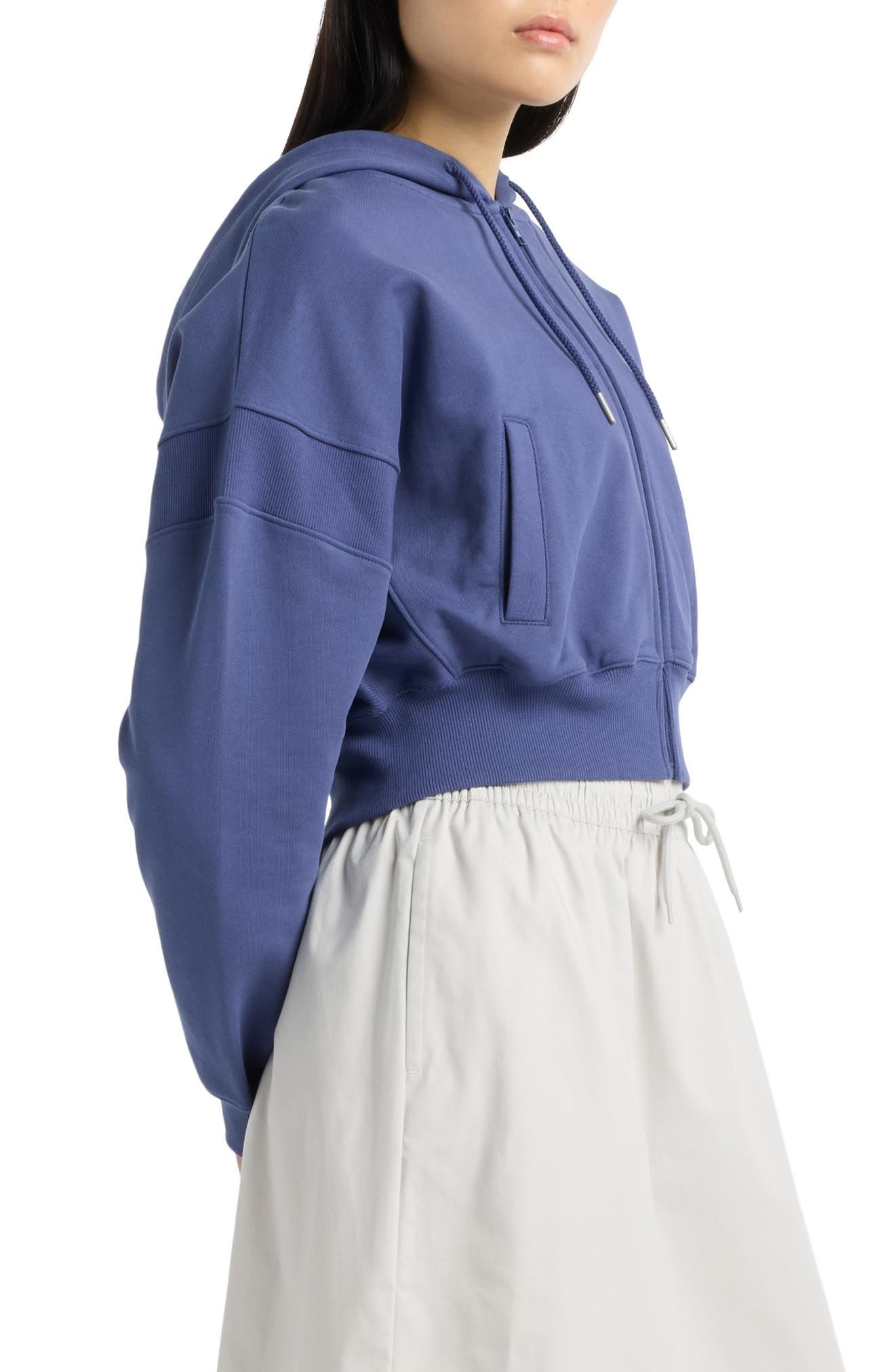 New Balance French Terry Crop Zip Hoodie in Dream State at Nordstrom - 3