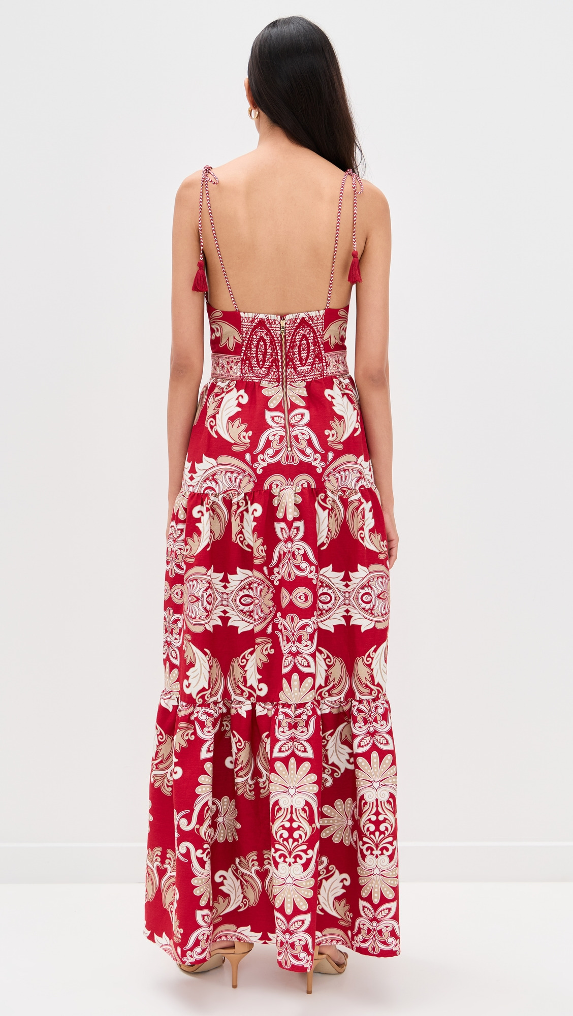 Minka Tie Front Maxi Dress with Tassels - 2