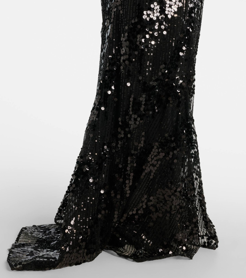 Sequined halterneck silk-blend gown 6