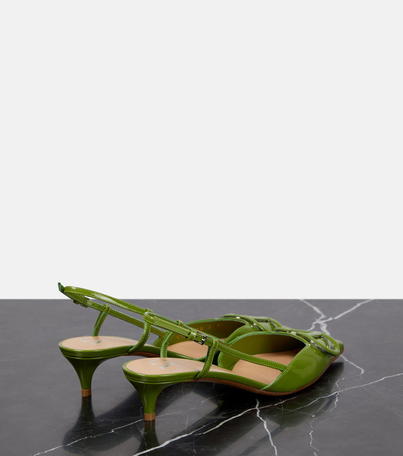 50mm VLogo leather slingback pumps 3