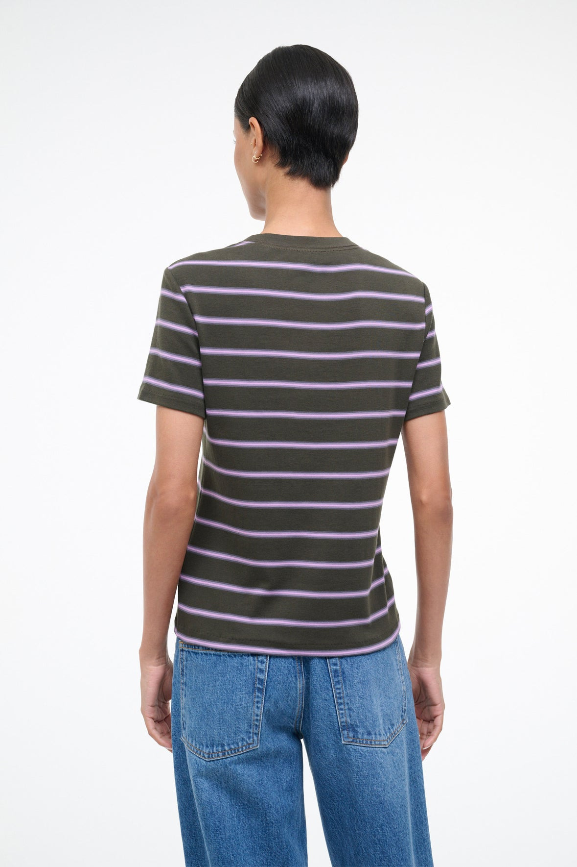 STAUD WEEKEND CREW TEE SPECTRUM STRIPE - 4