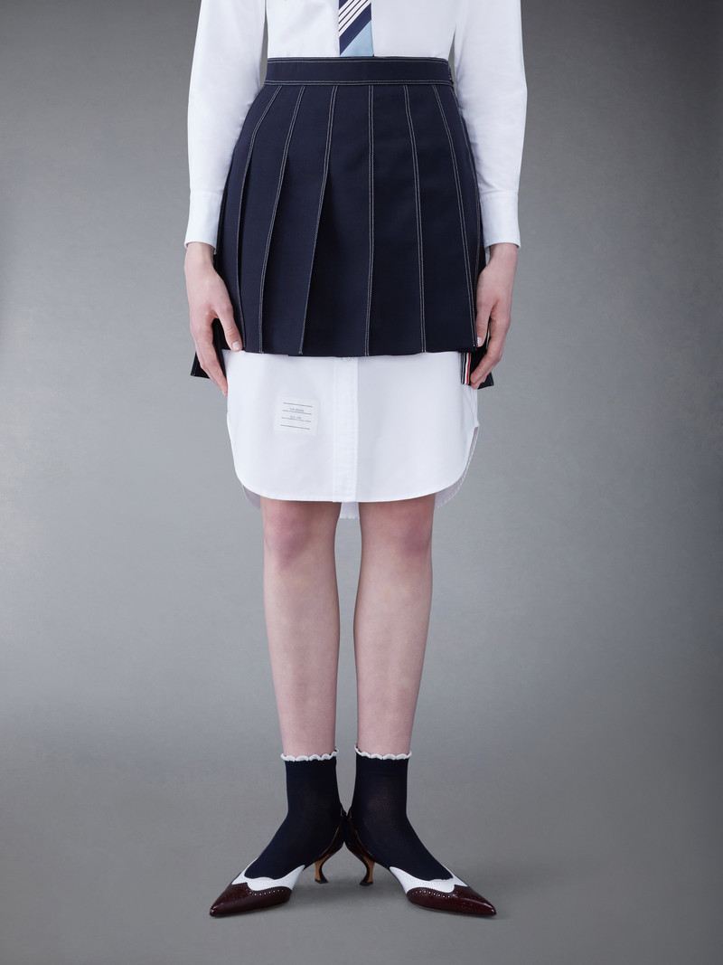 striped pleated wool miniskirt 1
